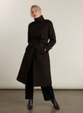 Langley Belted Wool Coat - Chocolate Herringbone Baukjen
