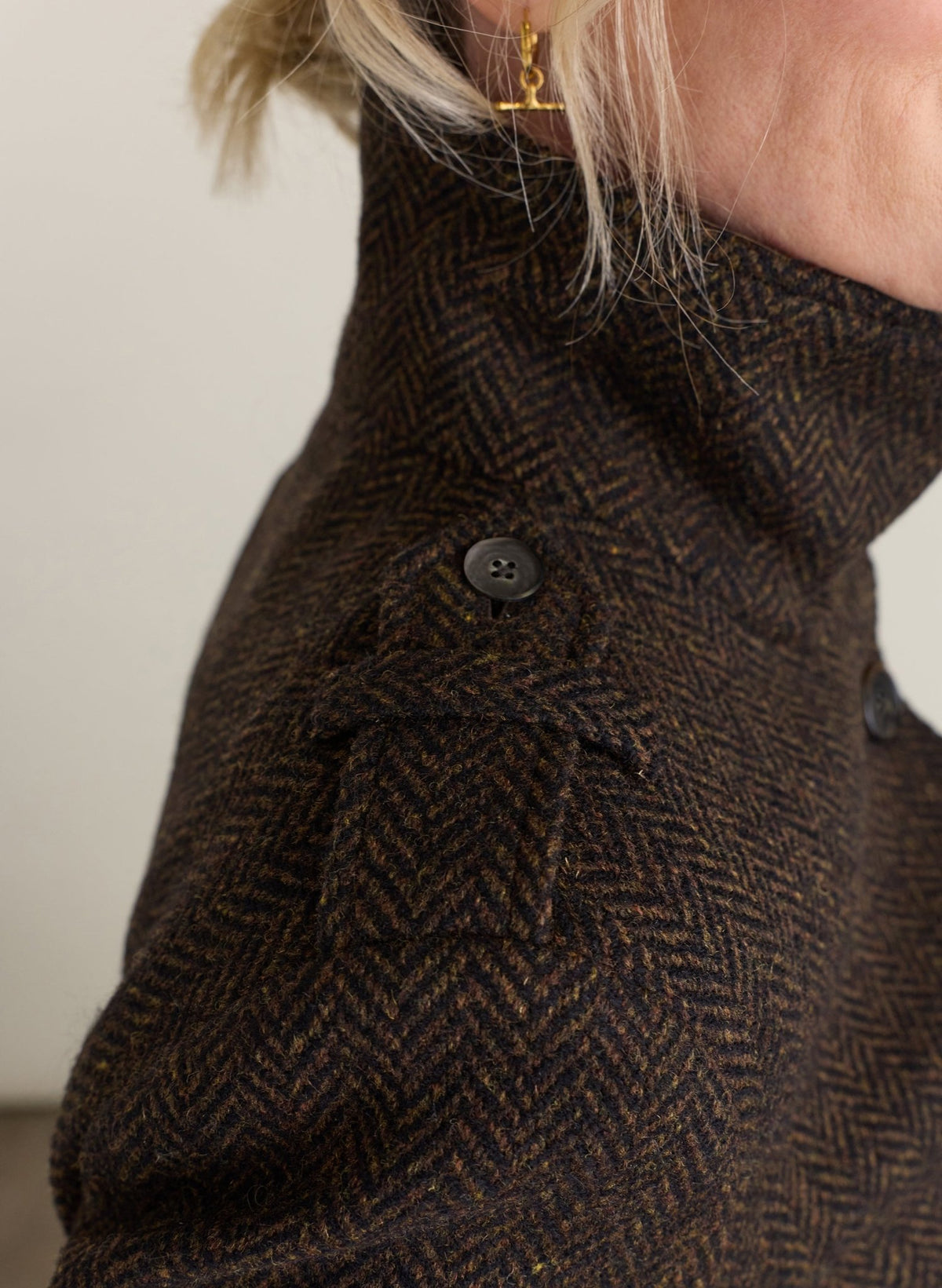 Langley Belted Wool Coat - Chocolate Herringbone Baukjen