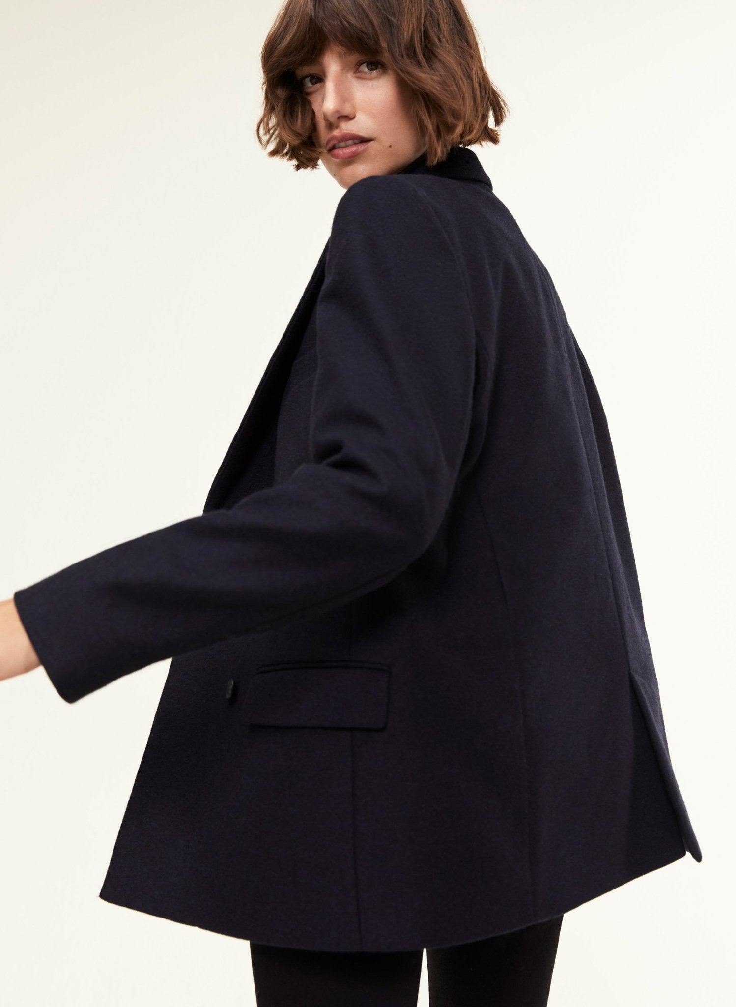 Larissa Upcycled Coat - Classic Navy Baukjen