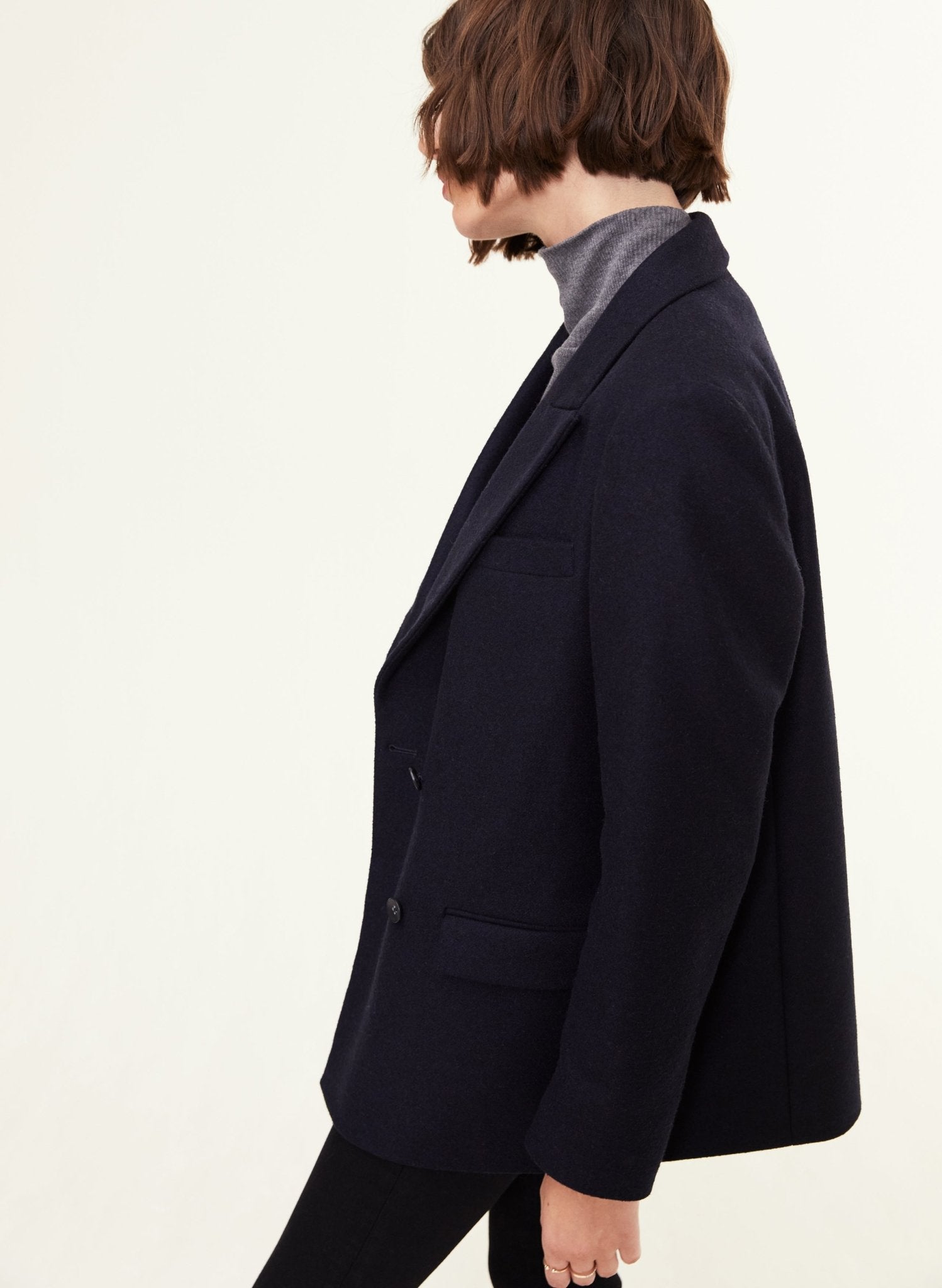 Larissa Upcycled Coat - Classic Navy Baukjen