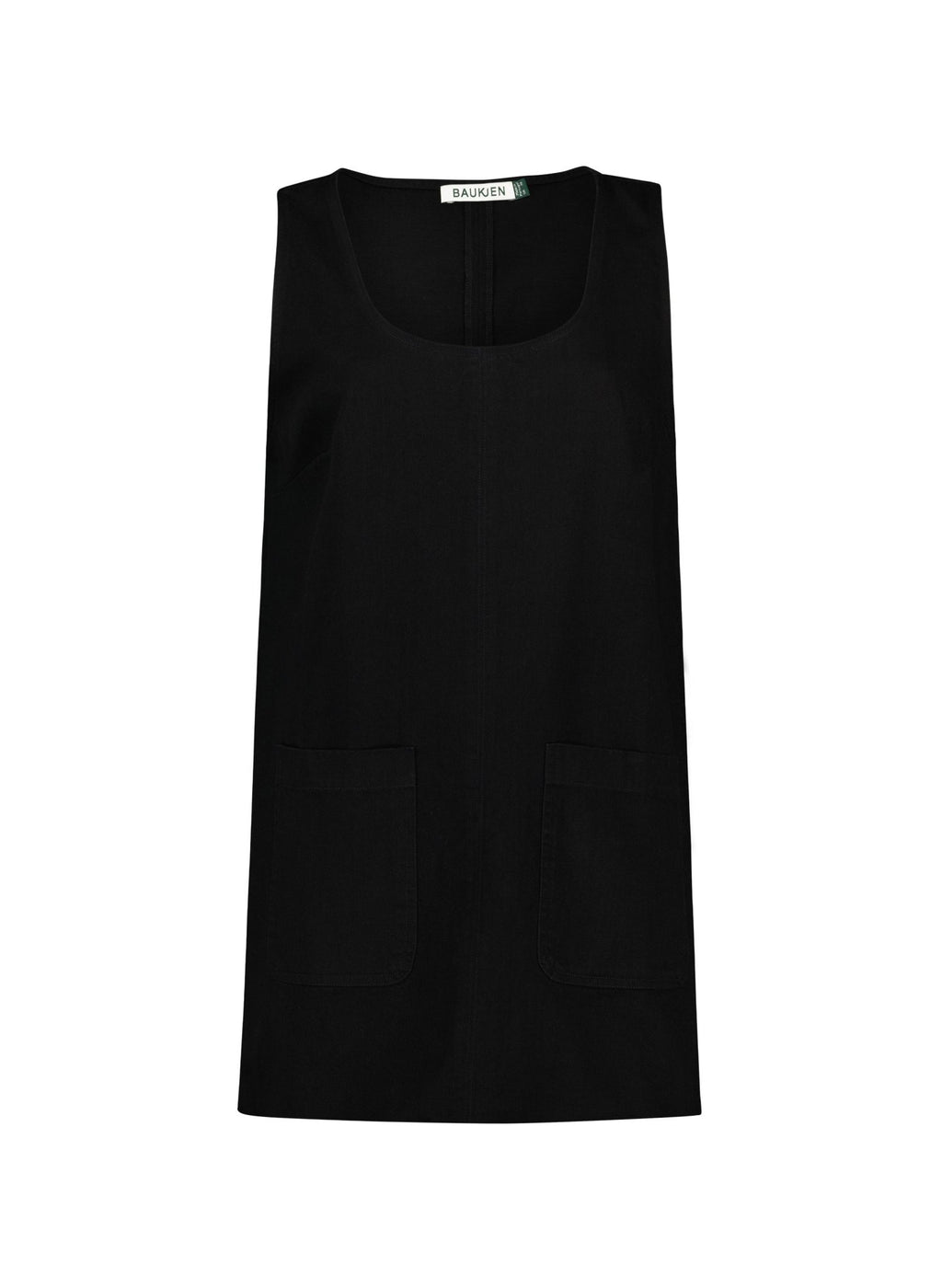 Leah Petite Organic Denim Mini Dress - Black Denim Baukjen