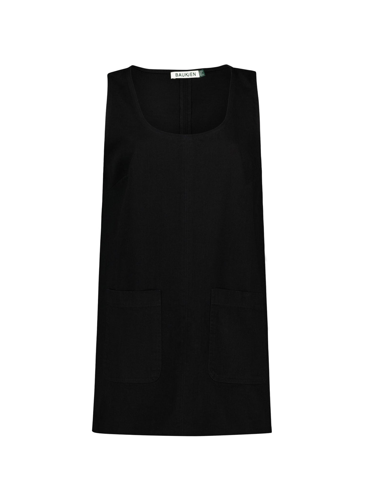 Leah Petite Organic Denim Mini Dress - Black Denim Baukjen