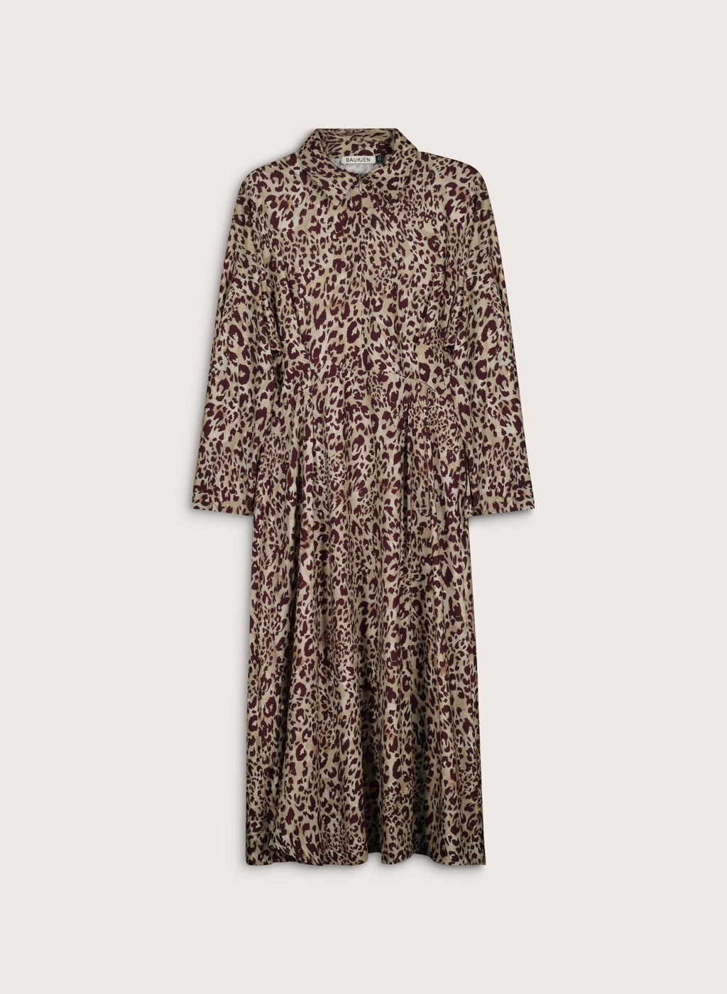 Leanne Printed Midi Dress - Plum Leopard Baukjen
