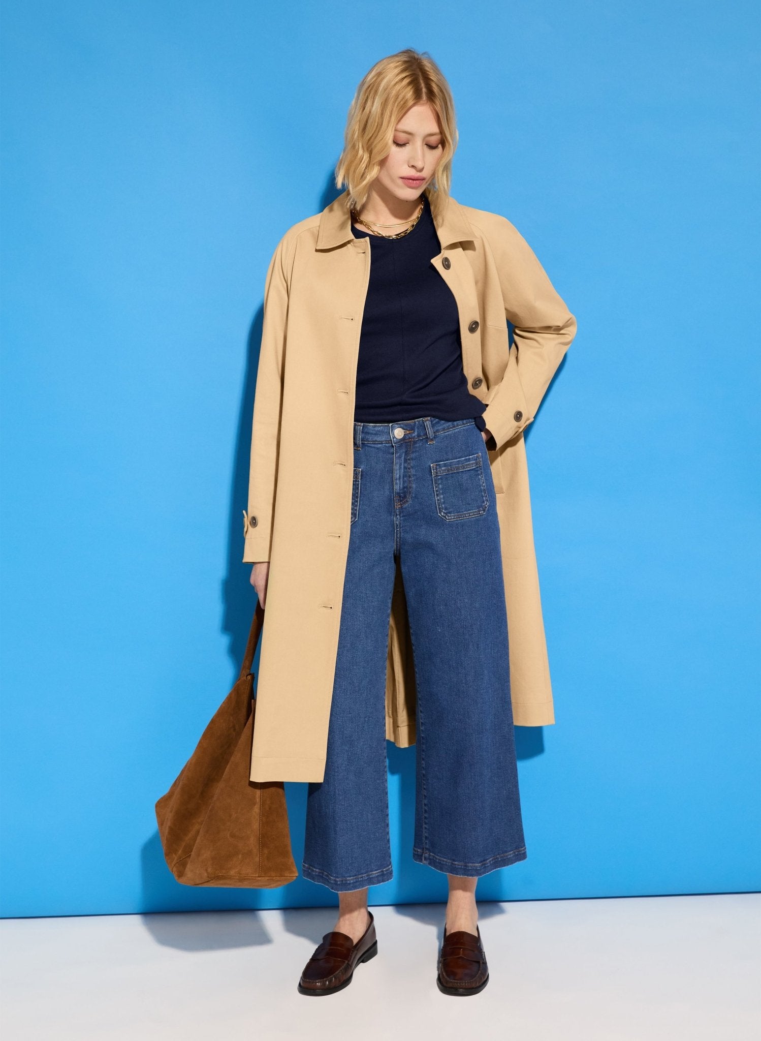 Liljana Regenerative Cotton Slim Tee - Classic Navy Baukjen