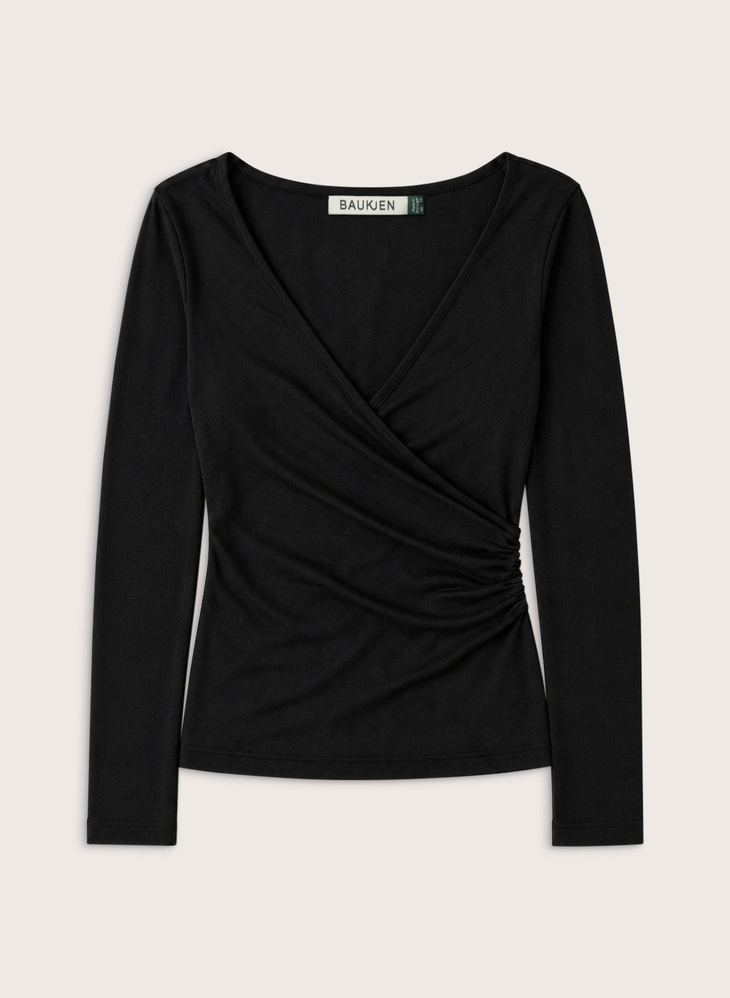 Lina Fixed Wrap Top - Black Baukjen