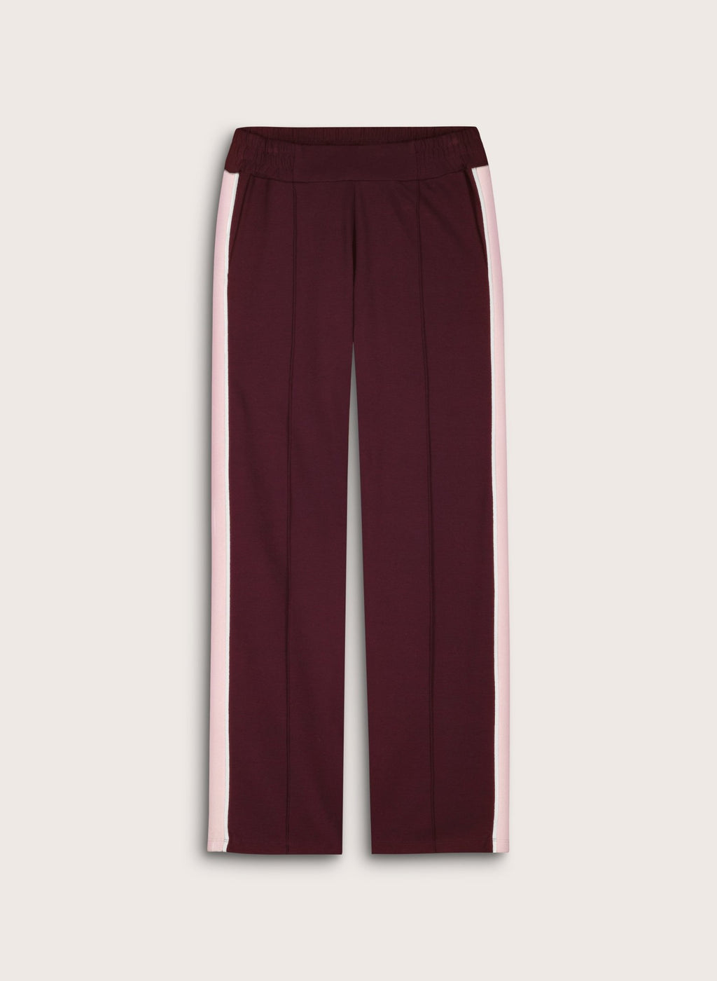 Lisa Side Stripe Trousers - Plum, Pink & White Baukjen