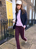 Lisa Side Stripe Trousers - Plum, Pink & White Baukjen