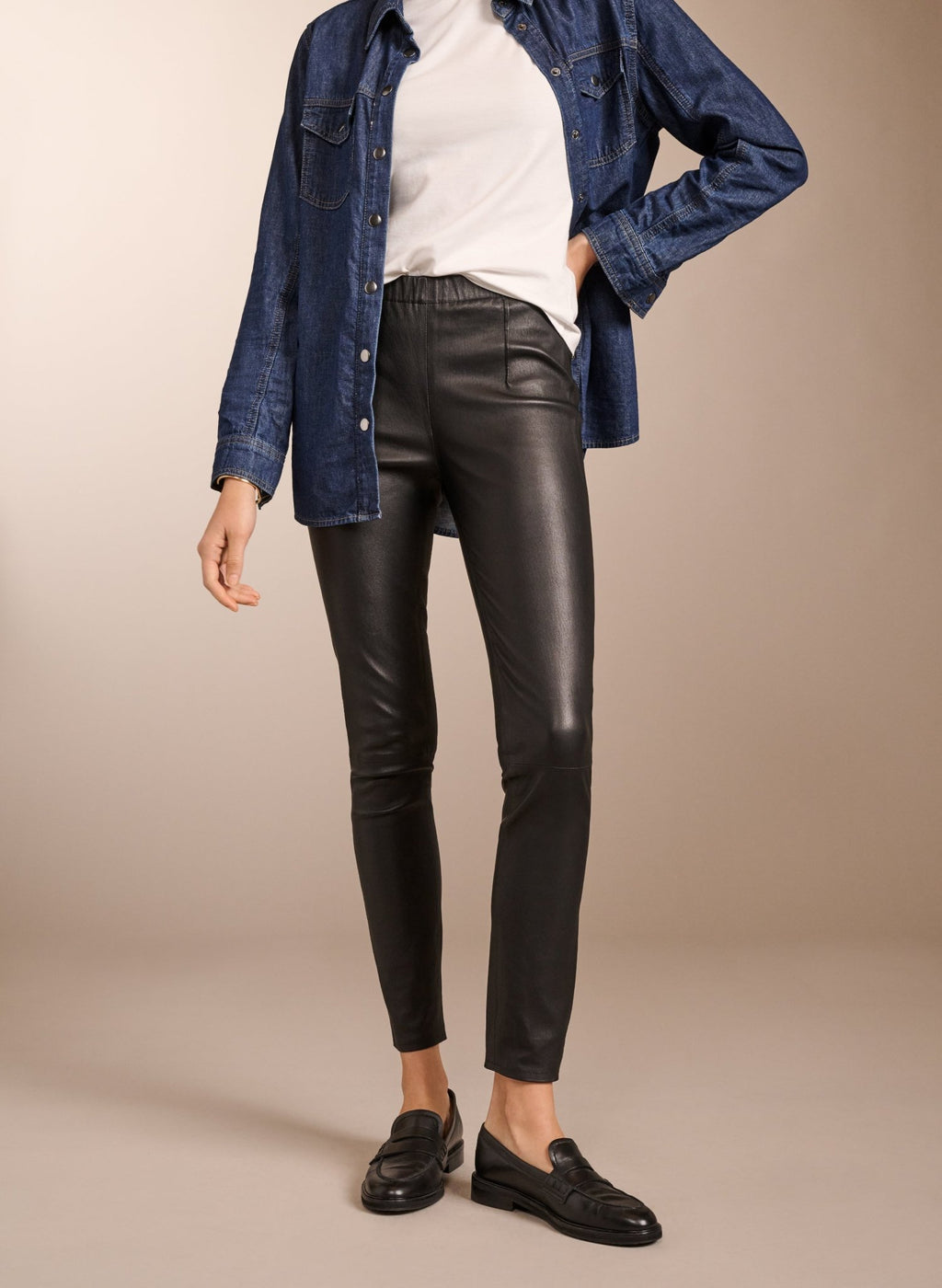 Liv Leather Leggings - Caviar Black Baukjen