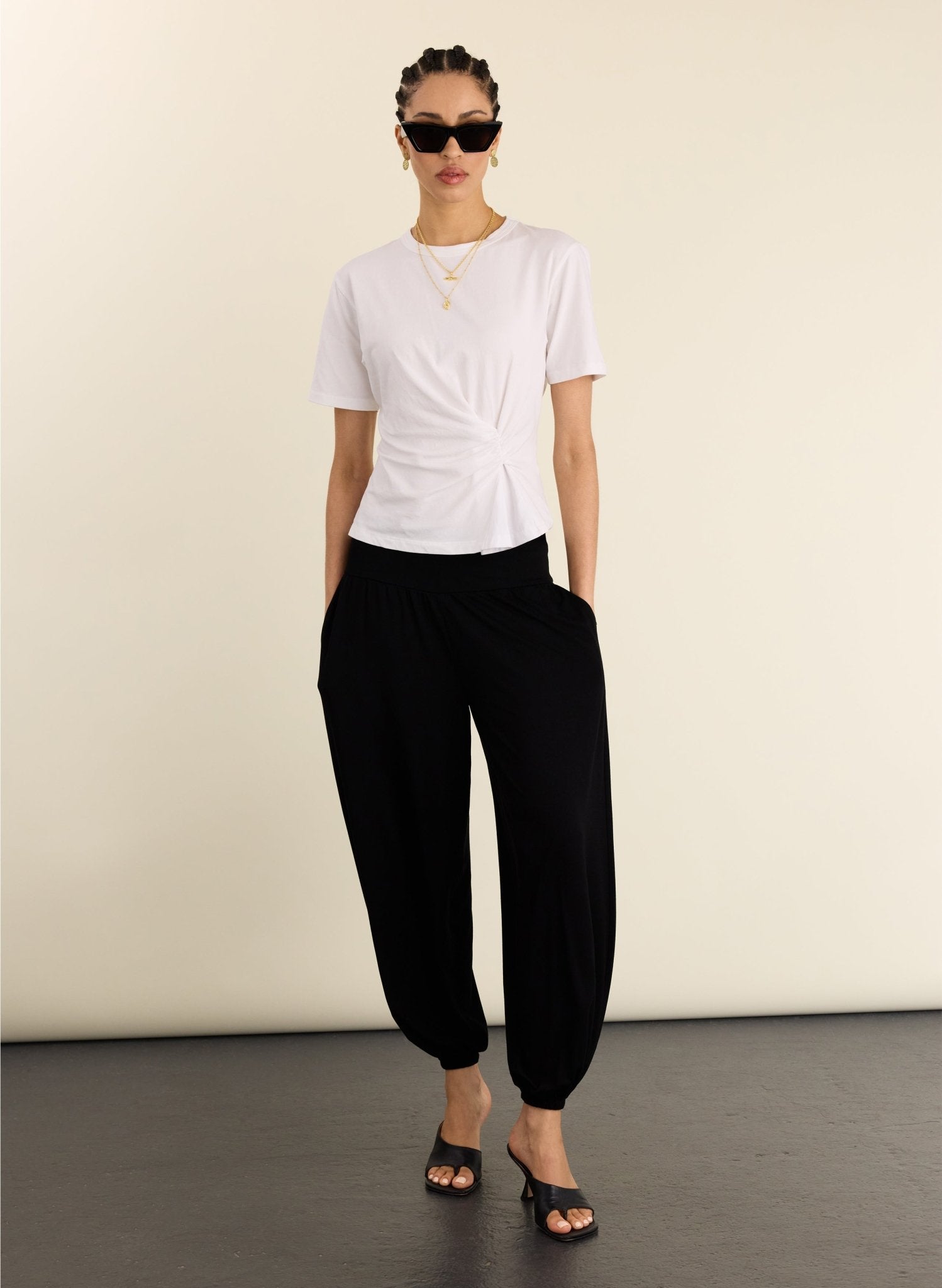 Lois Organic Draped Top - Pure White Baukjen