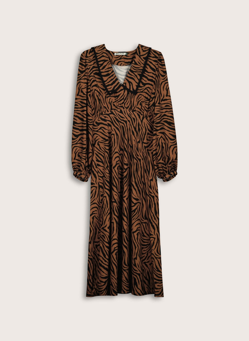 Lorelai Printed Midi Dress - Chocolate Tiger Baukjen