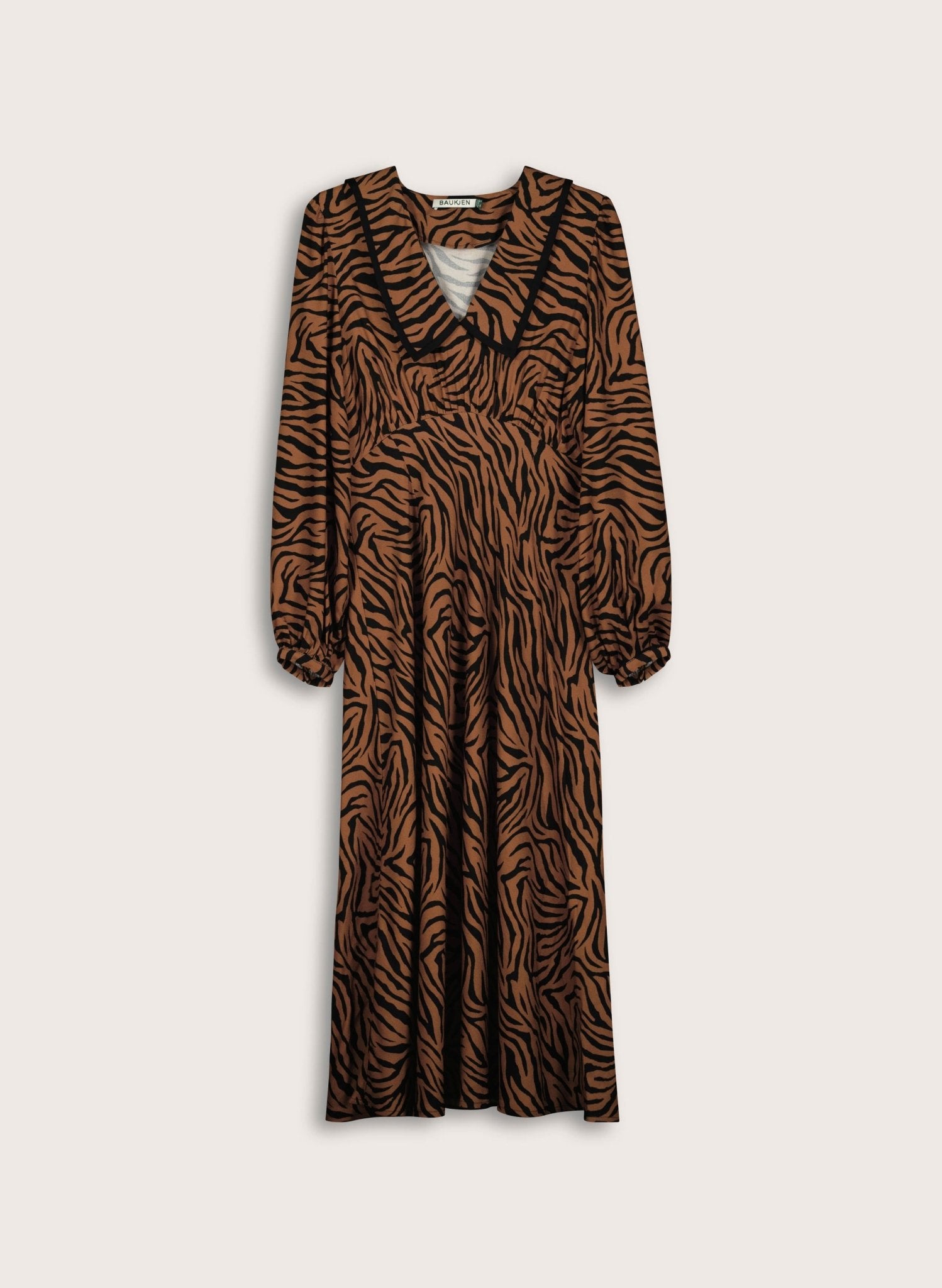 Lorelai Printed Midi Dress - Chocolate Tiger Baukjen