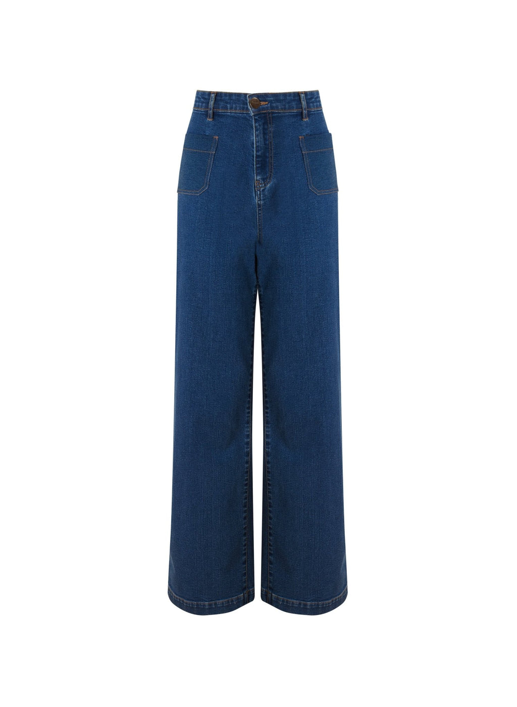 Lou Organic Cotton Stretch Jeans - Petite - Washed Indigo Baukjen