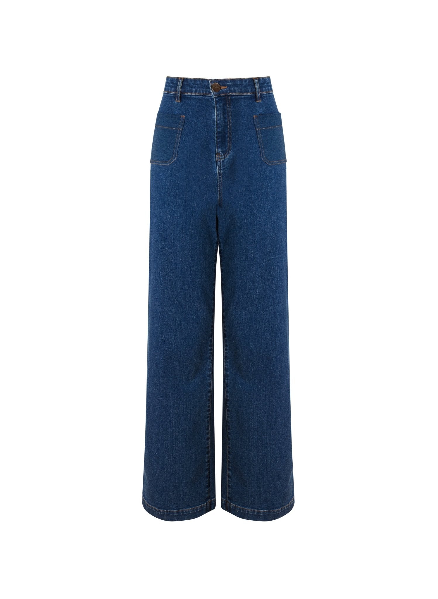Lou Organic Cotton Stretch Jeans - Petite - Washed Indigo Baukjen