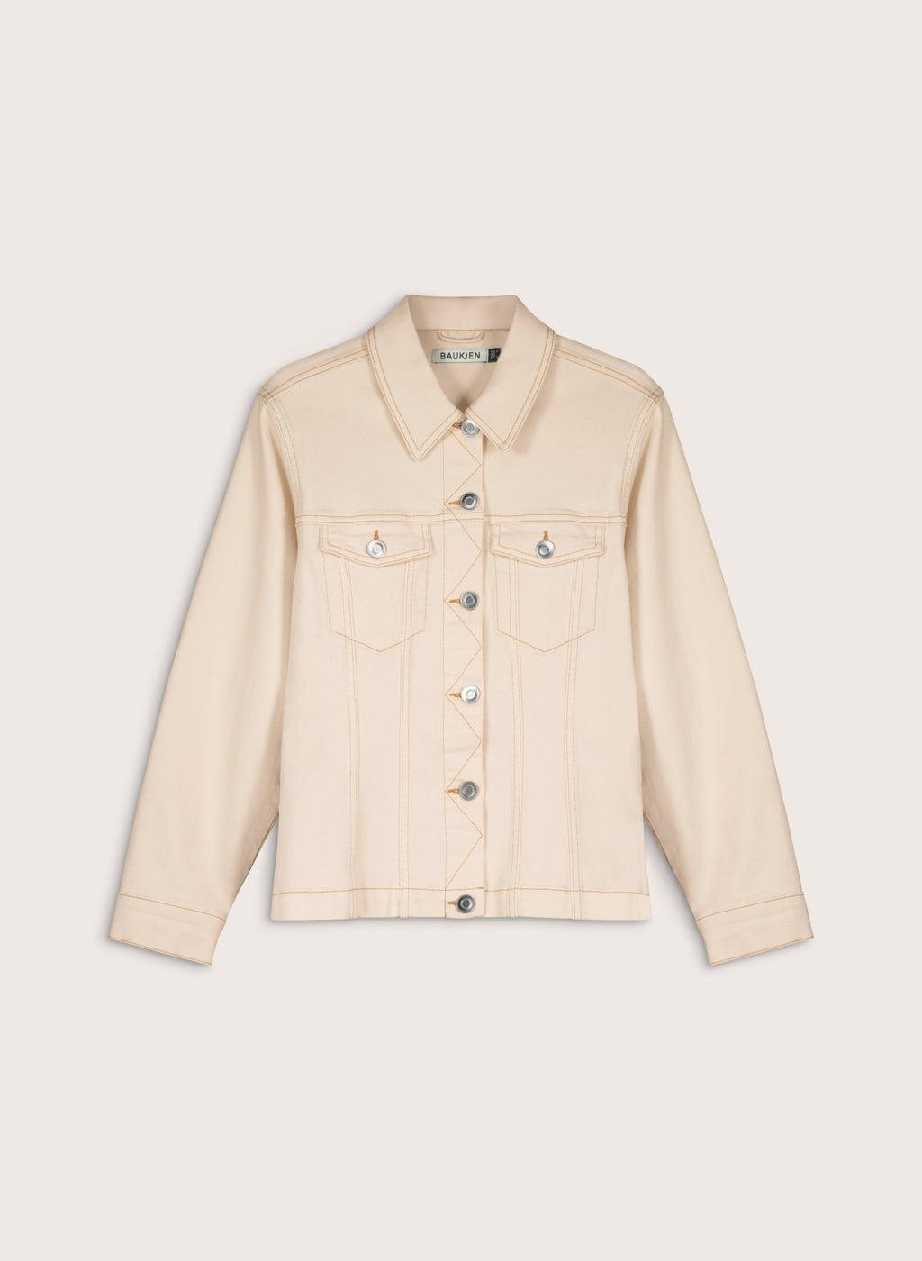 Louise Organic Cotton Waisted Denim Jacket - Ecru Baukjen