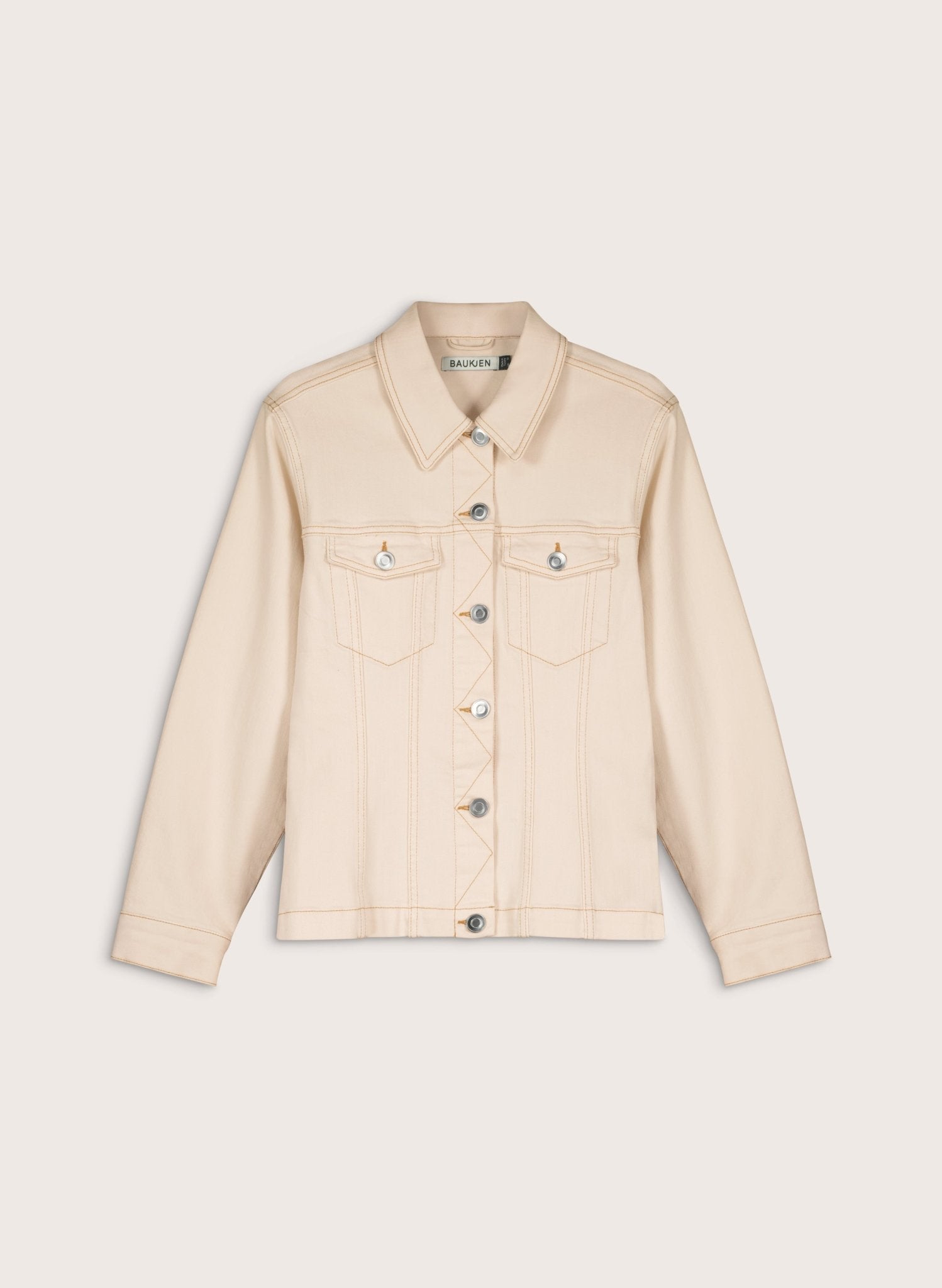 Louise Organic Cotton Waisted Denim Jacket - Ecru Baukjen