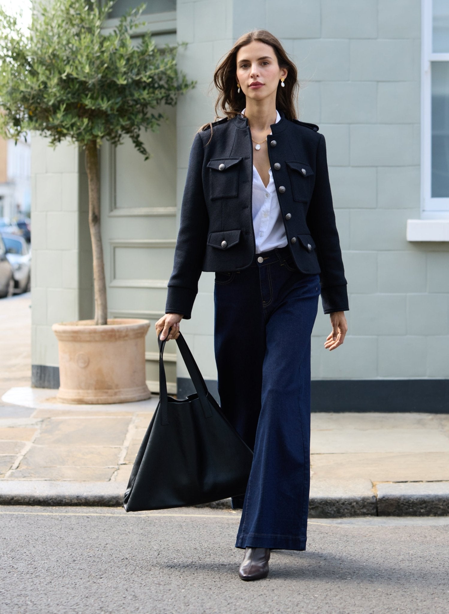 Lowry Military Jacket - Navy Baukjen