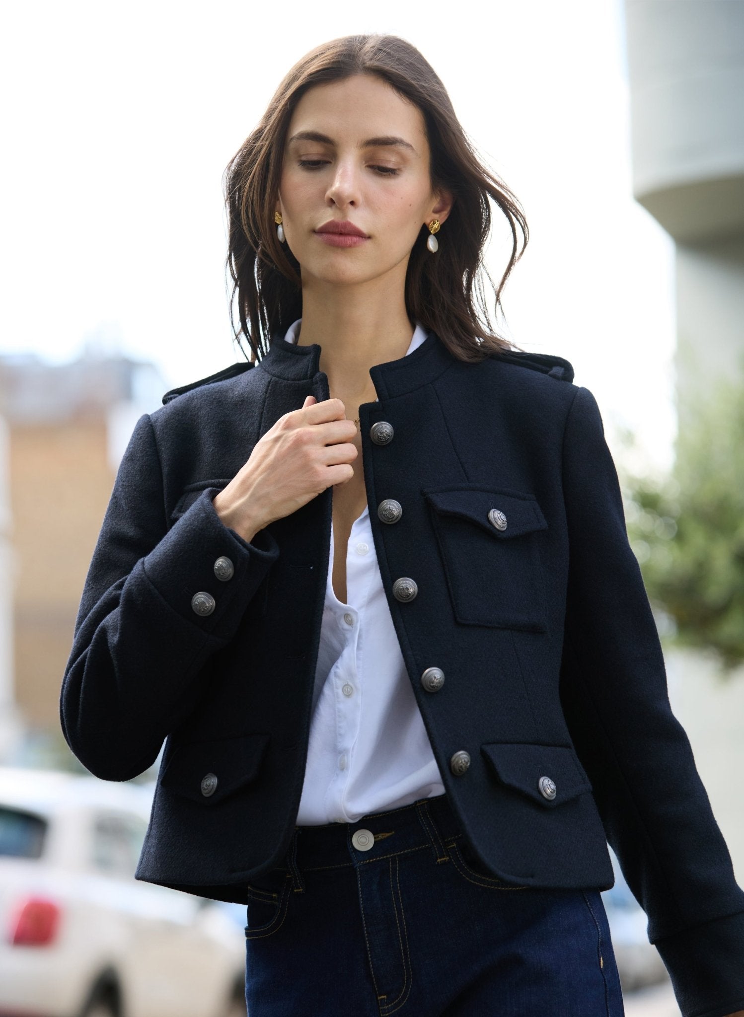 Lowry Military Jacket - Navy Baukjen