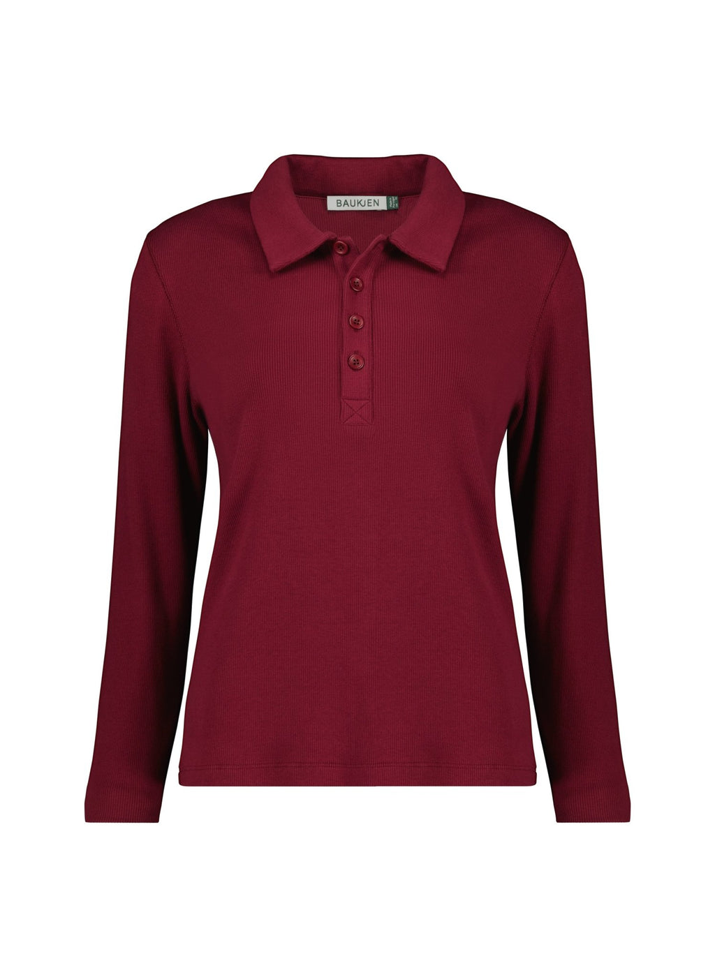 Luanne Organic Cotton Collar Top - Burgundy Baukjen