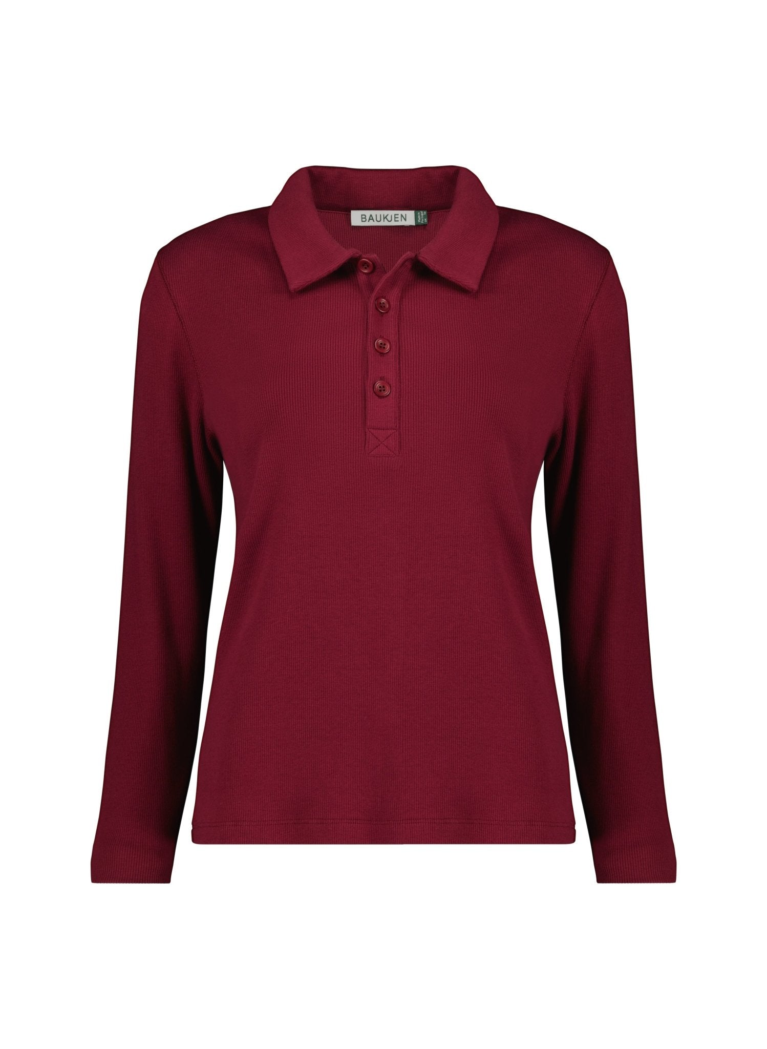 Luanne Organic Cotton Collar Top - Burgundy Baukjen