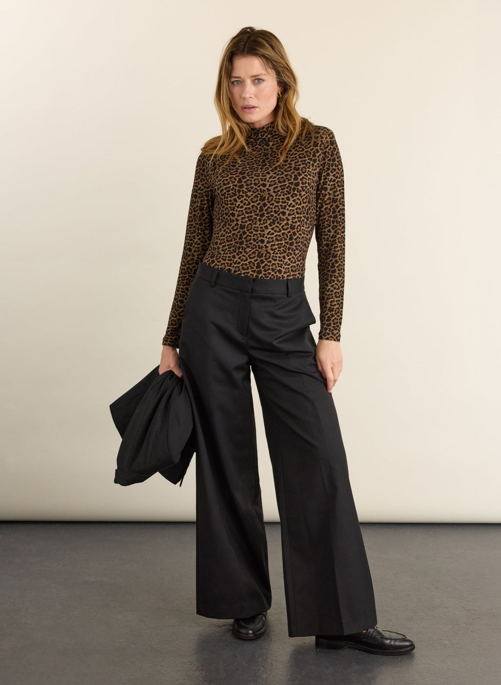 Lucy Turtleneck Top - Chestnut Leopard Baukjen