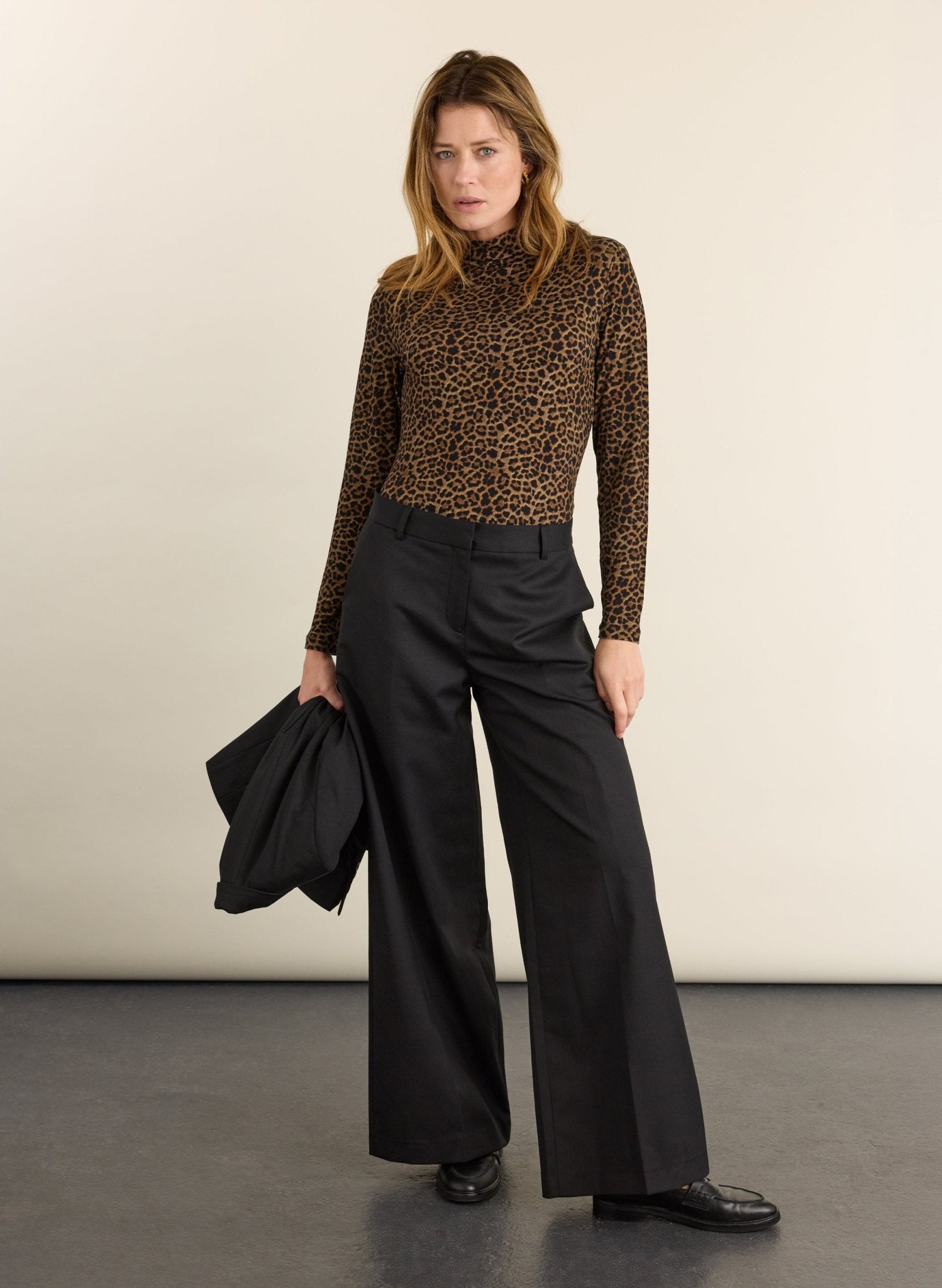 Lucy Turtleneck Top - Chestnut Leopard Baukjen