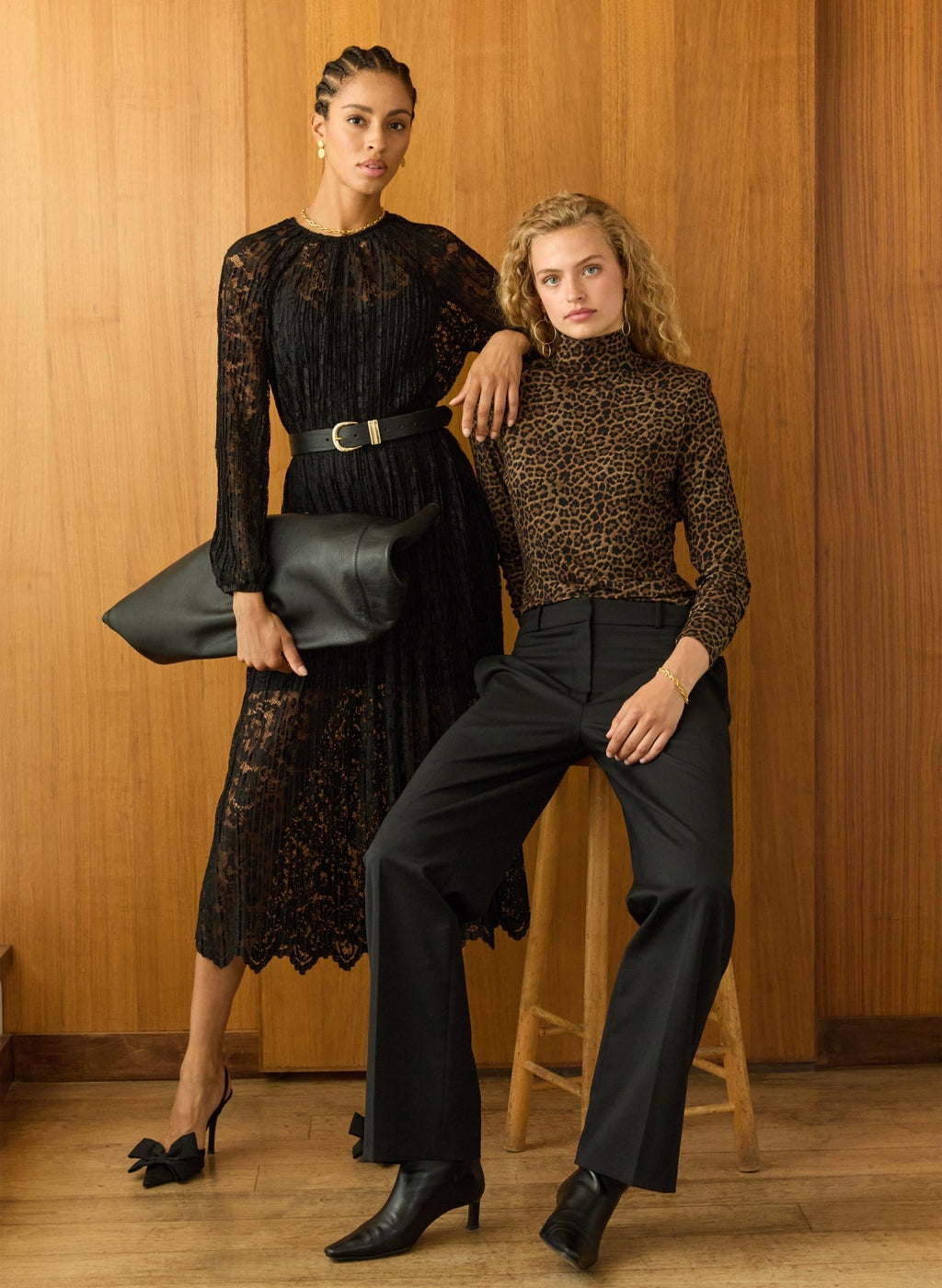 Lucy Turtleneck Top - Chestnut Leopard Baukjen