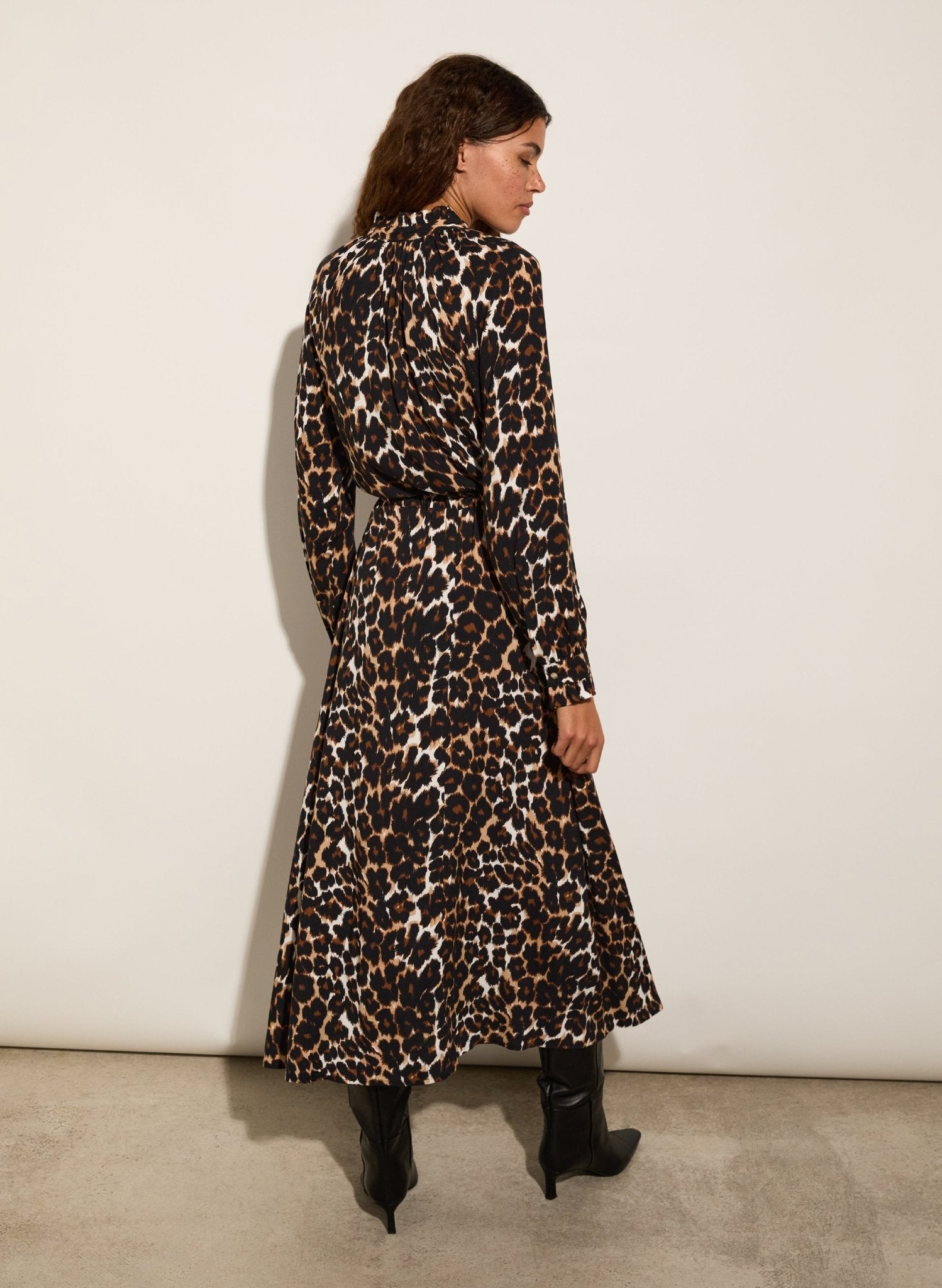 Luna Midi Dress - Brown Leopard Baukjen