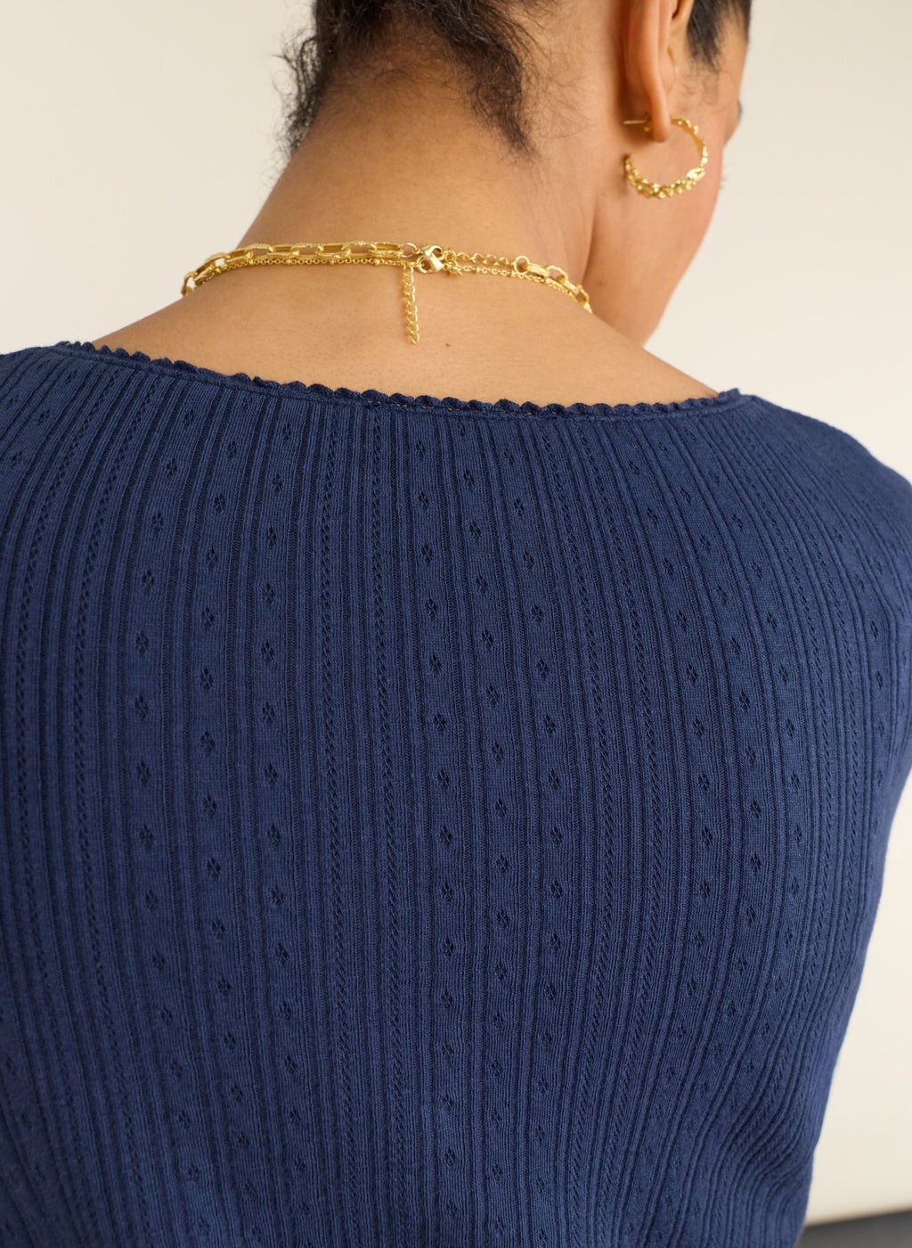 Maeva Ribbed Long Sleeve Top - Deep Indigo Baukjen