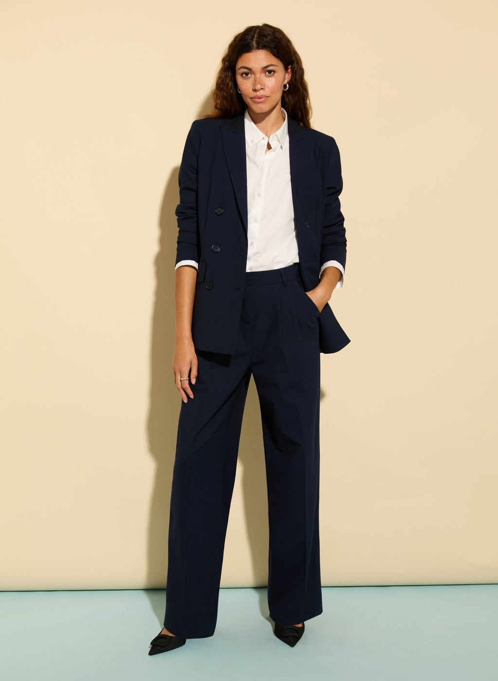 Magnolia Upcycled Trousers - Classic Navy Baukjen