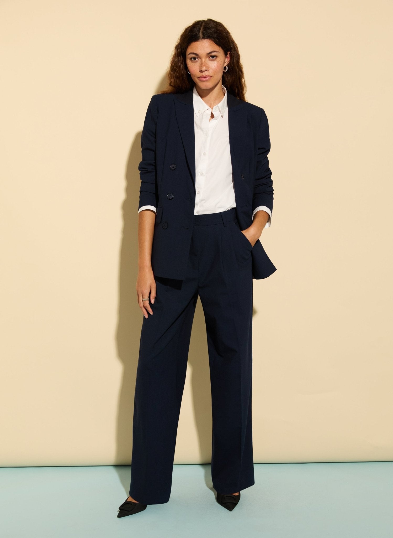 Magnolia Upcycled Trousers - Classic Navy Baukjen