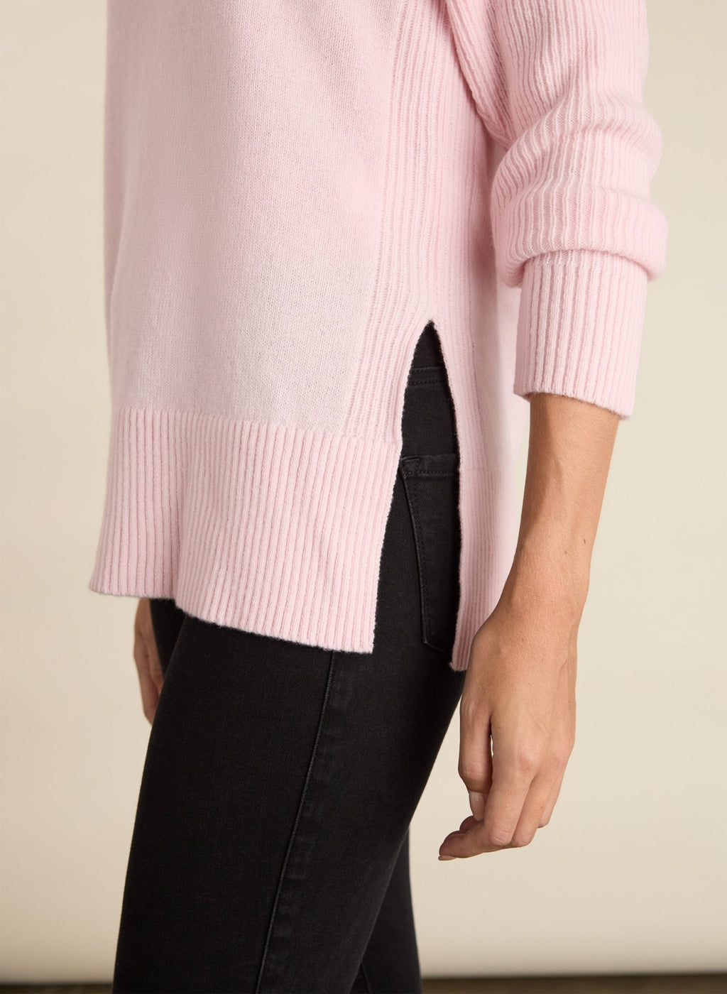 Malin Wool Blend Turtleneck Jumper - Powder Pink Baukjen