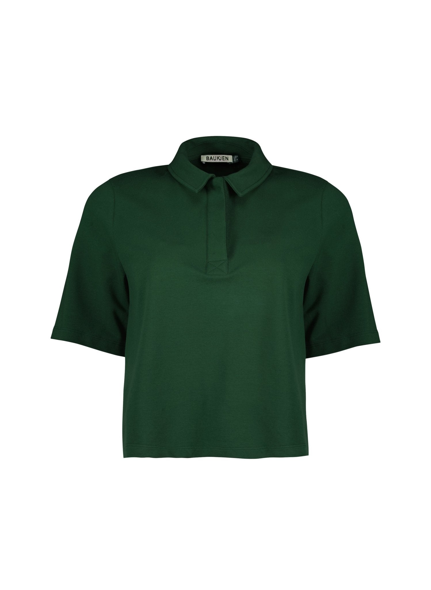 Margaret Regenerative Cotton Polo Tee - Forest Green Baukjen