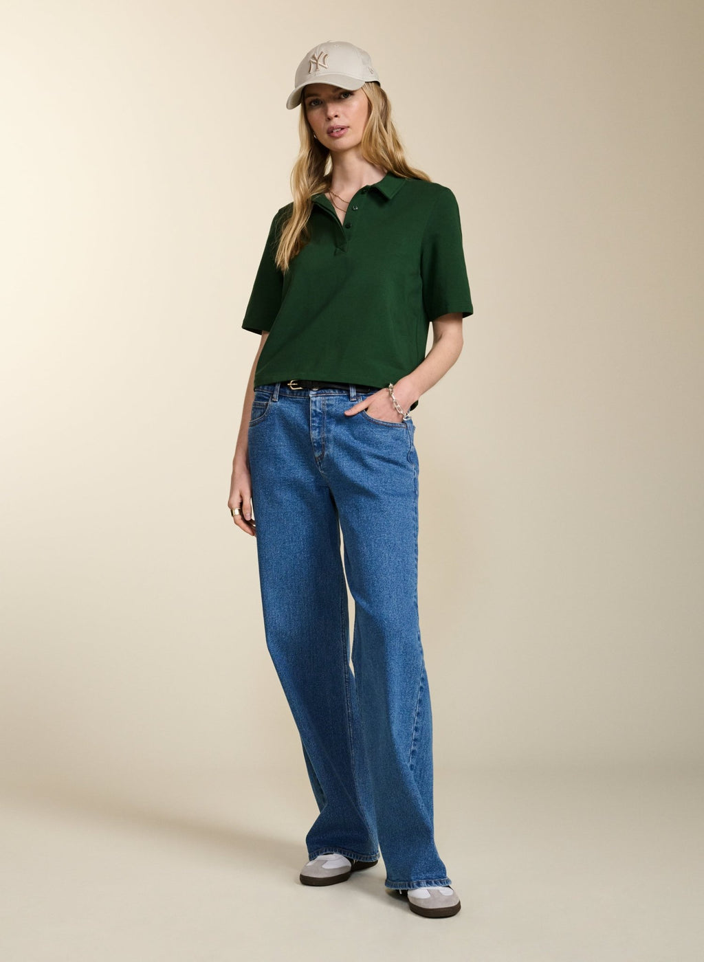 Margaret Regenerative Cotton Polo Tee - Forest Green Baukjen