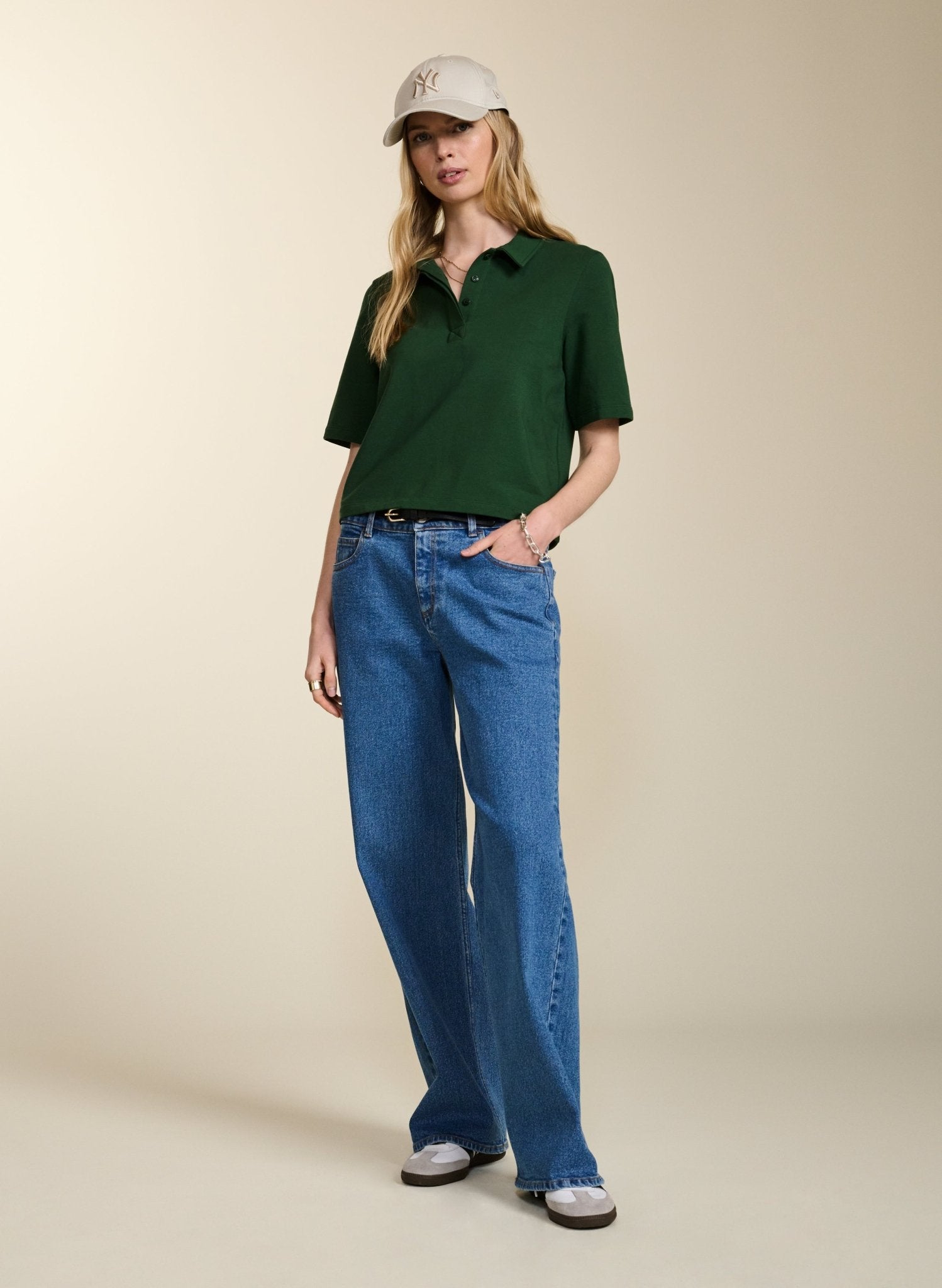 Margaret Regenerative Cotton Polo Tee - Forest Green Baukjen