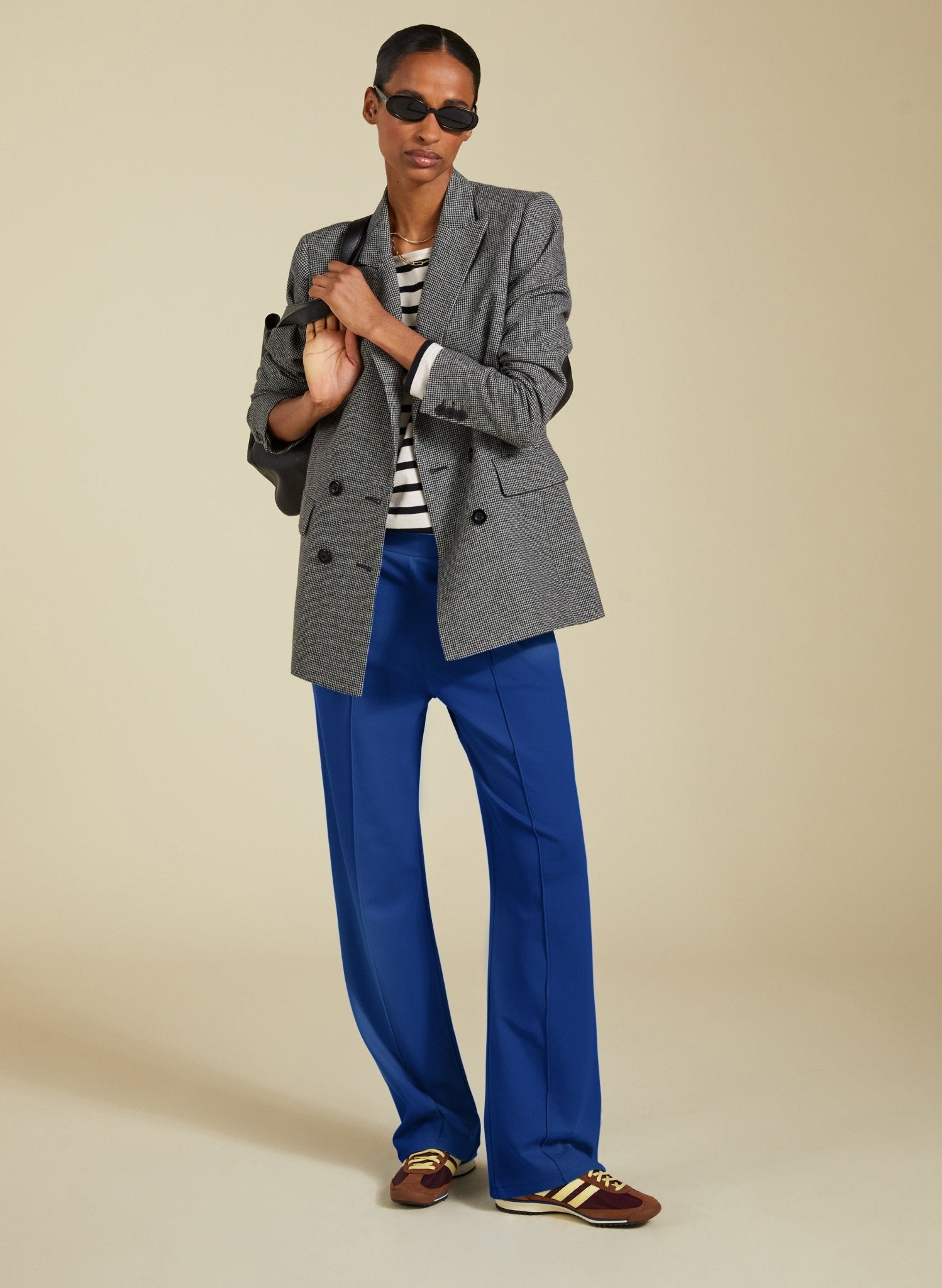 Marian Ponte Wide Leg Trousers - Royal Blue Baukjen