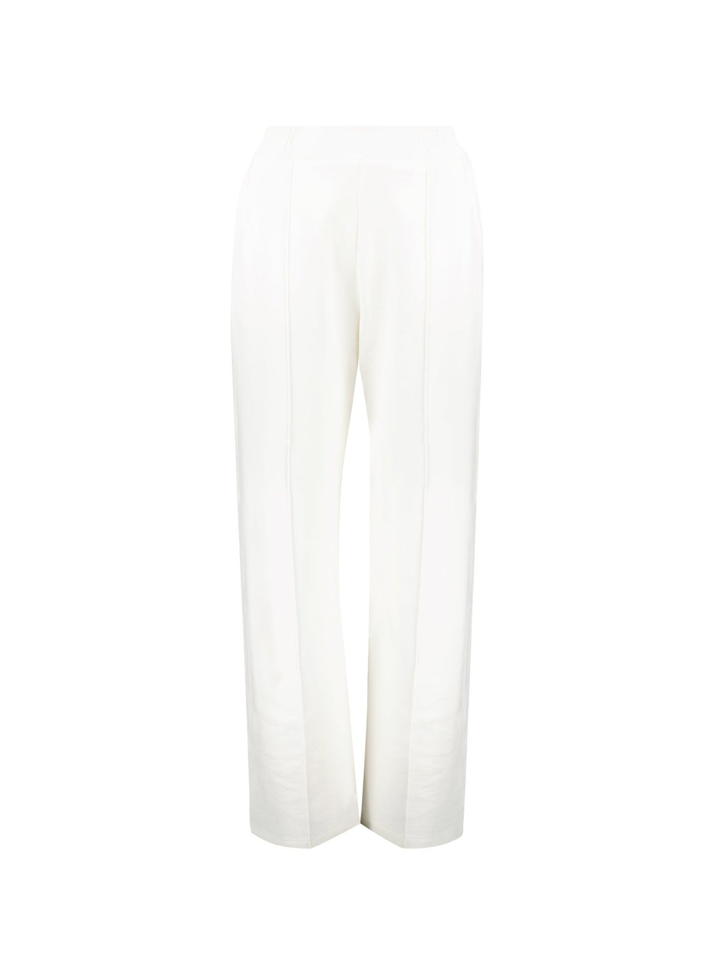Marian Ponte Wide Leg Trousers - Soft White Baukjen