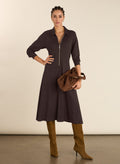 Mariposa Ponte Midi Dress - Dark Chocolate Baukjen