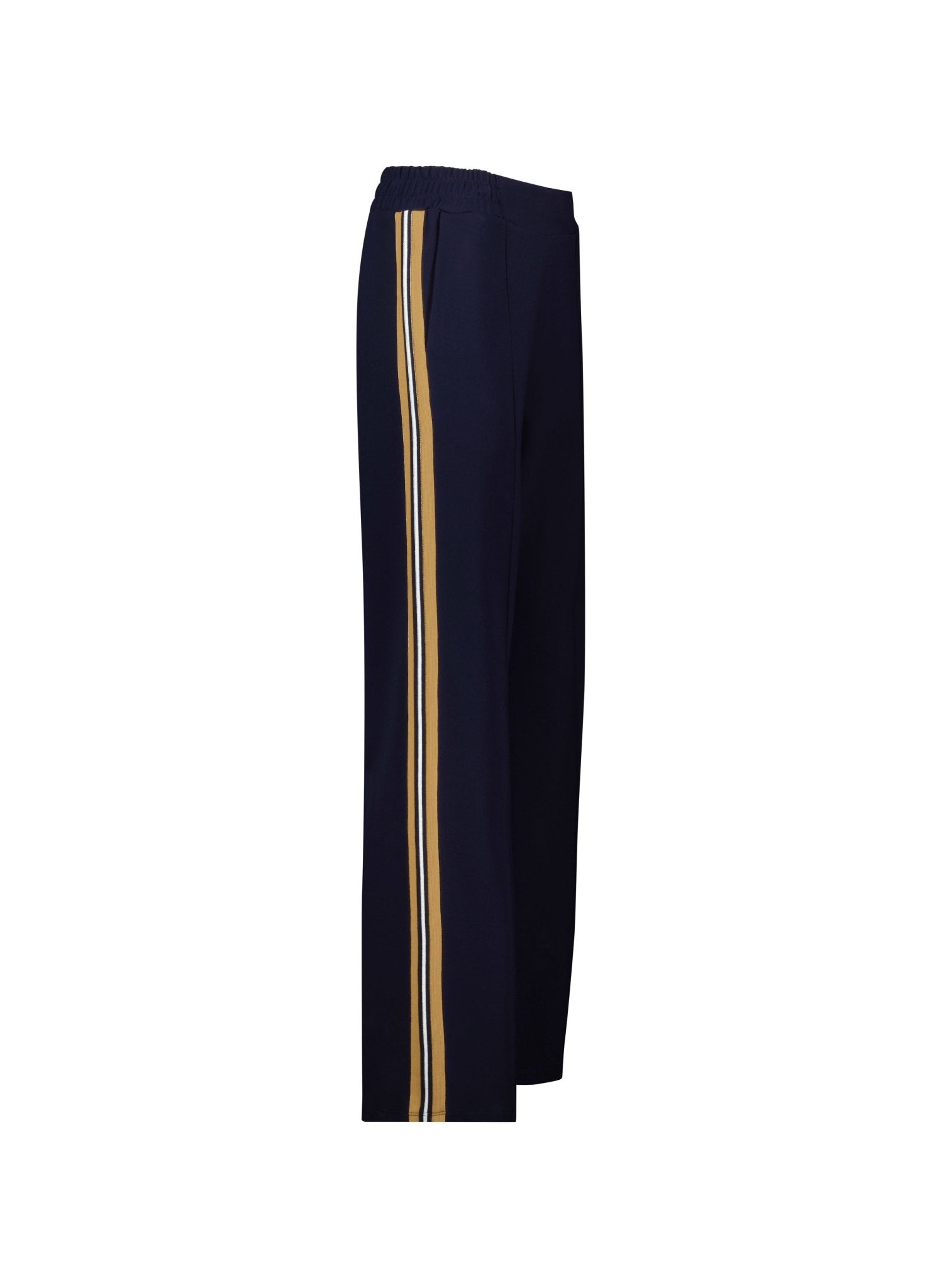 Marjorie Side Stripe Ponte Trousers - Classic Navy, Taupe & Cream Baukjen