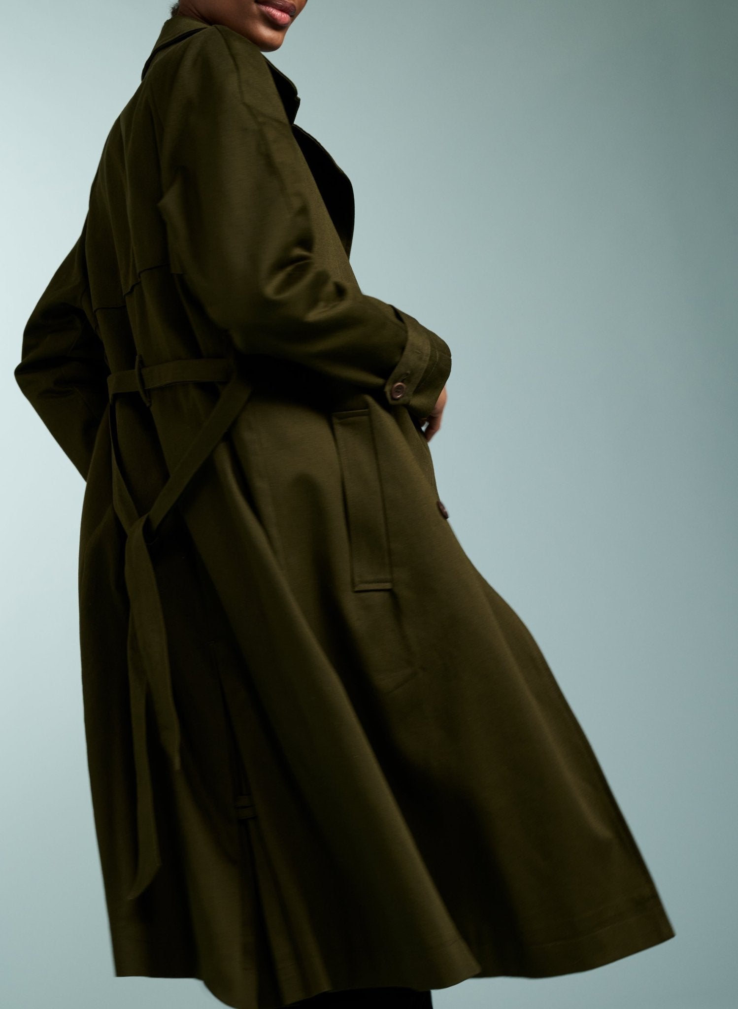Marlee Organic Cotton Trench - Olive Baukjen