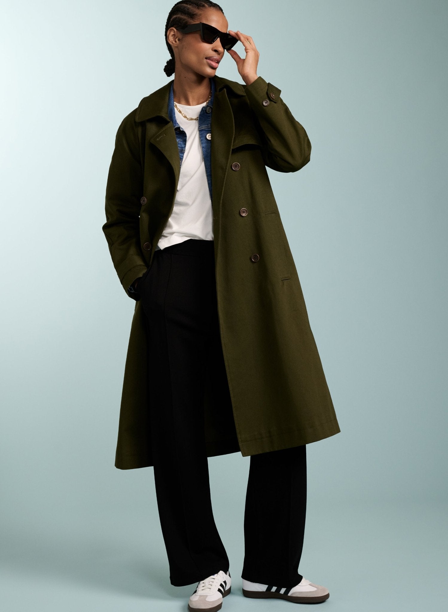 Marlee Organic Cotton Trench - Olive Baukjen