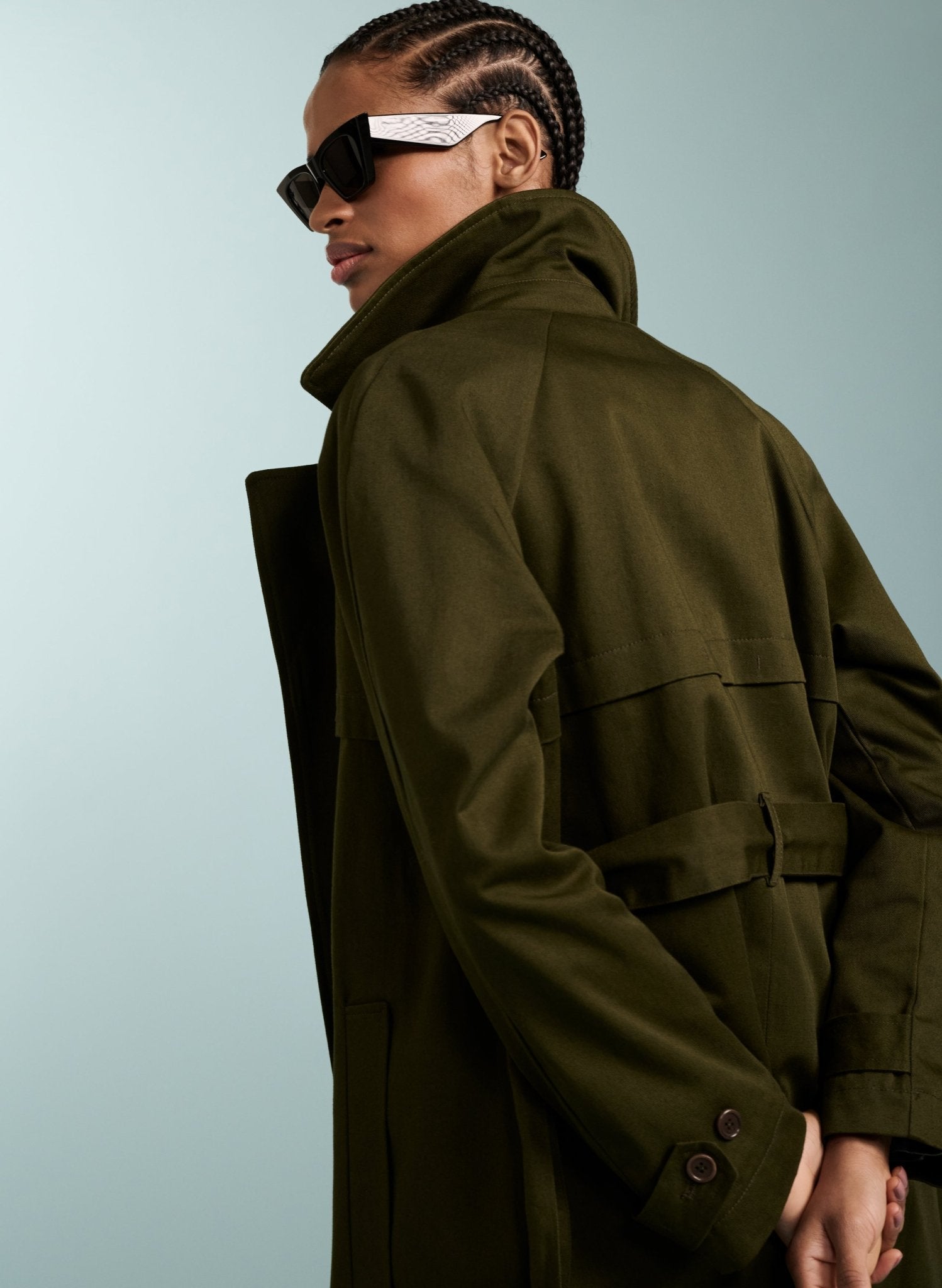 Marlee Organic Cotton Trench - Olive Baukjen