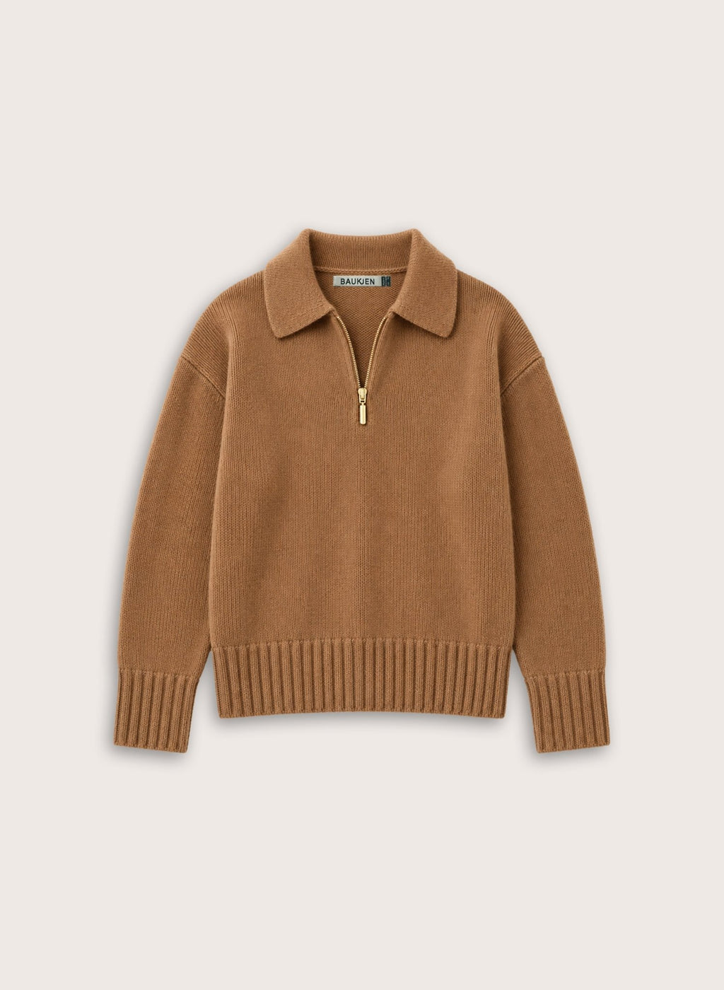 Marley Quarter Zip Jumper - Camel Baukjen