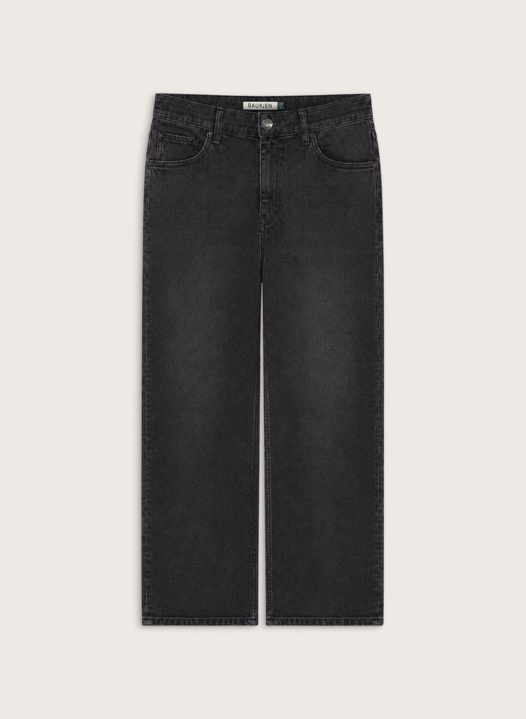 Marta Wide Leg High Waist Jeans - Washed Black Baukjen