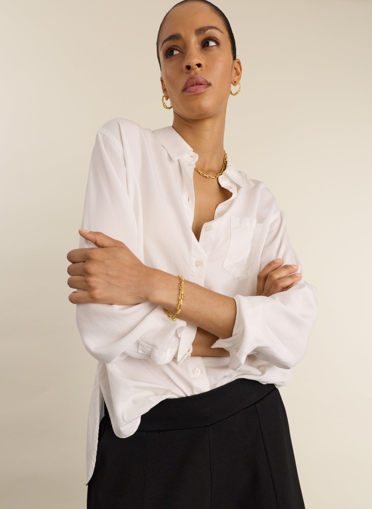 Martyna Relaxed Shirt - Pure White Baukjen