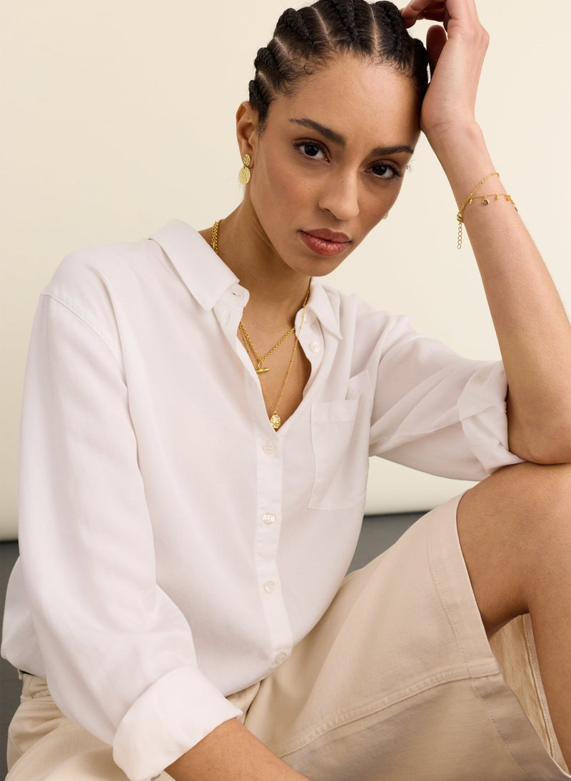 Martyna Relaxed Shirt - Pure White Baukjen