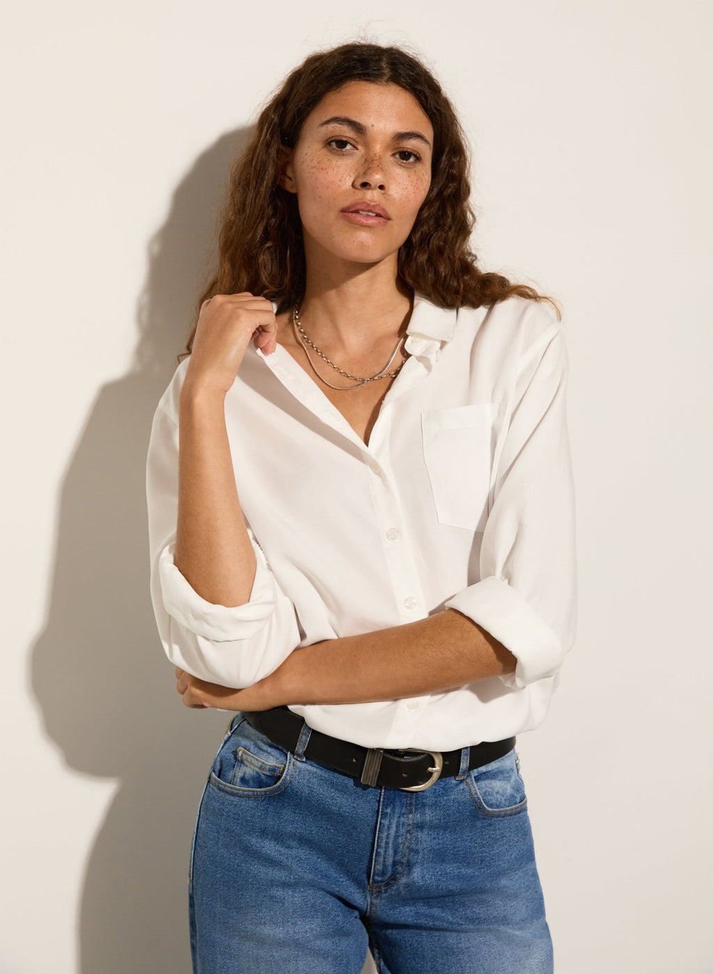 Martyna Relaxed Shirt - Pure White Baukjen