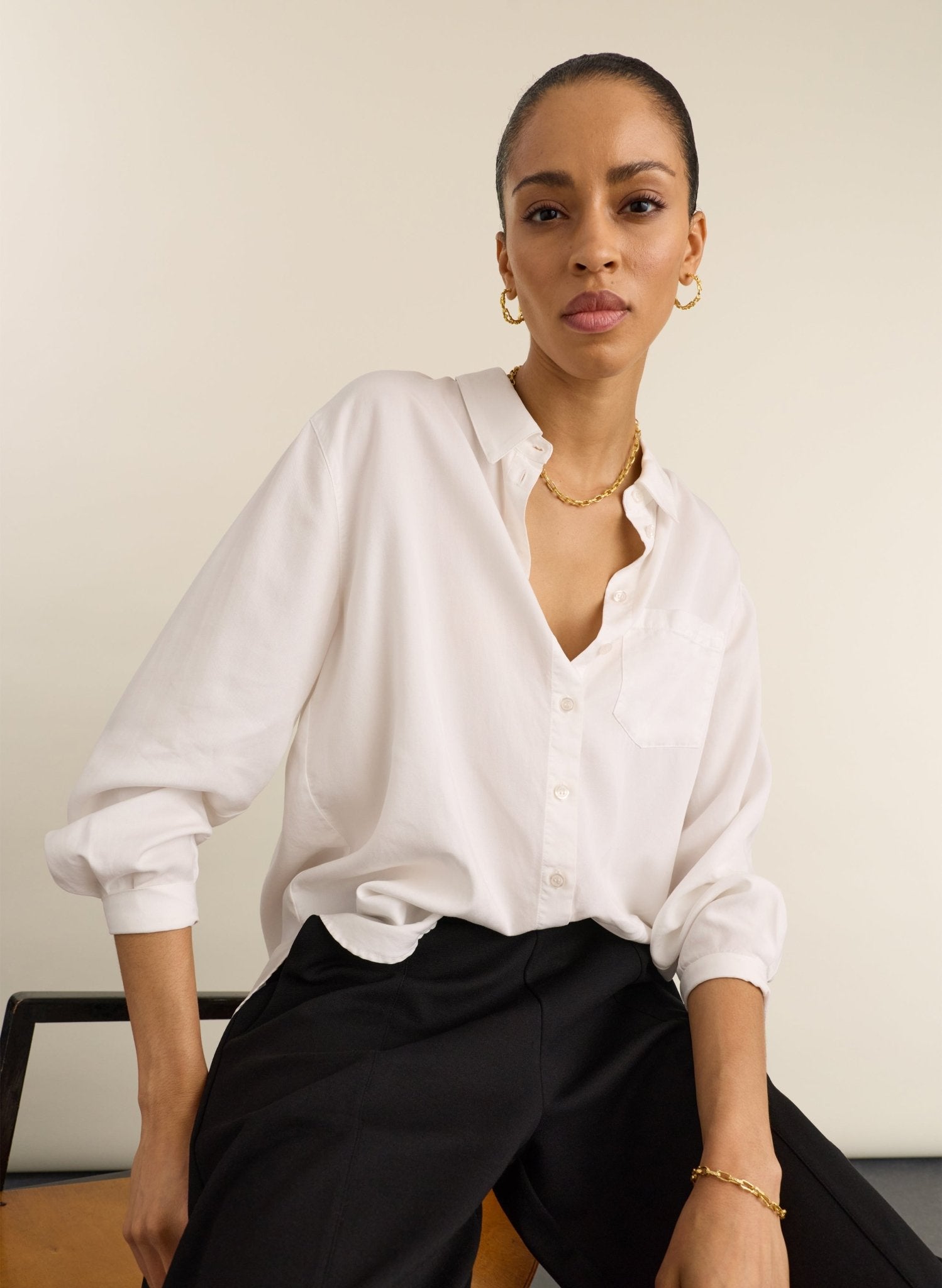Martyna Relaxed Shirt - Pure White Baukjen
