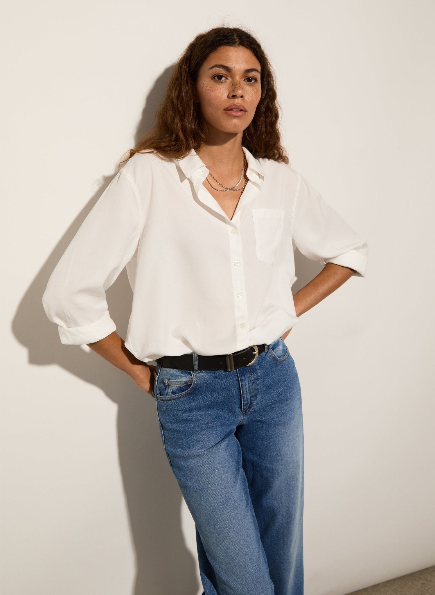 Martyna Relaxed Shirt - Pure White Baukjen