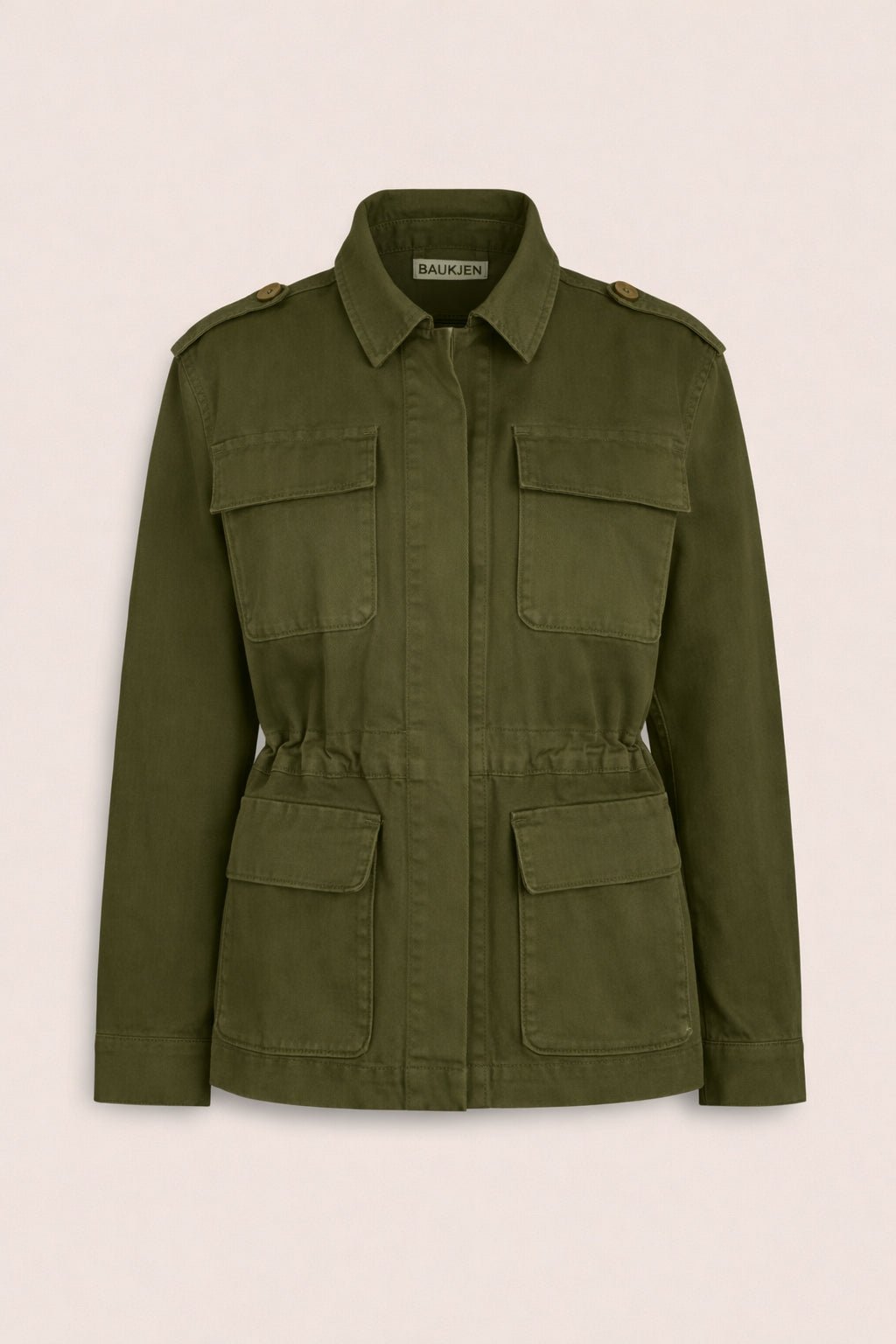 Mattie Organic Cotton Cargo Jacket - Dark Olive Baukjen