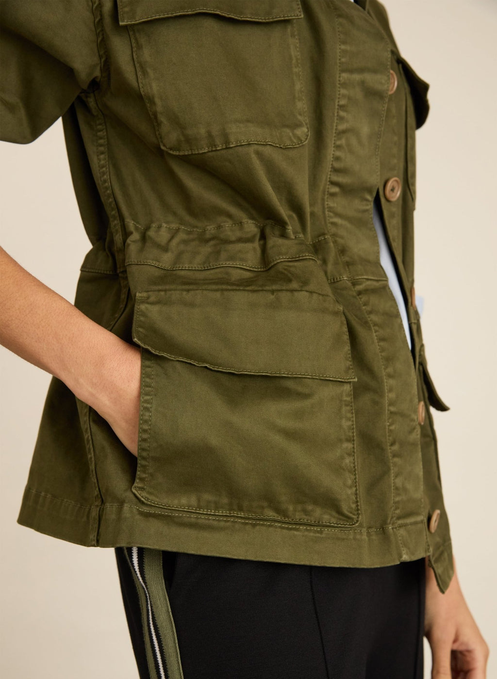 Mattie Organic Cotton Cargo Jacket - Dark Olive Baukjen